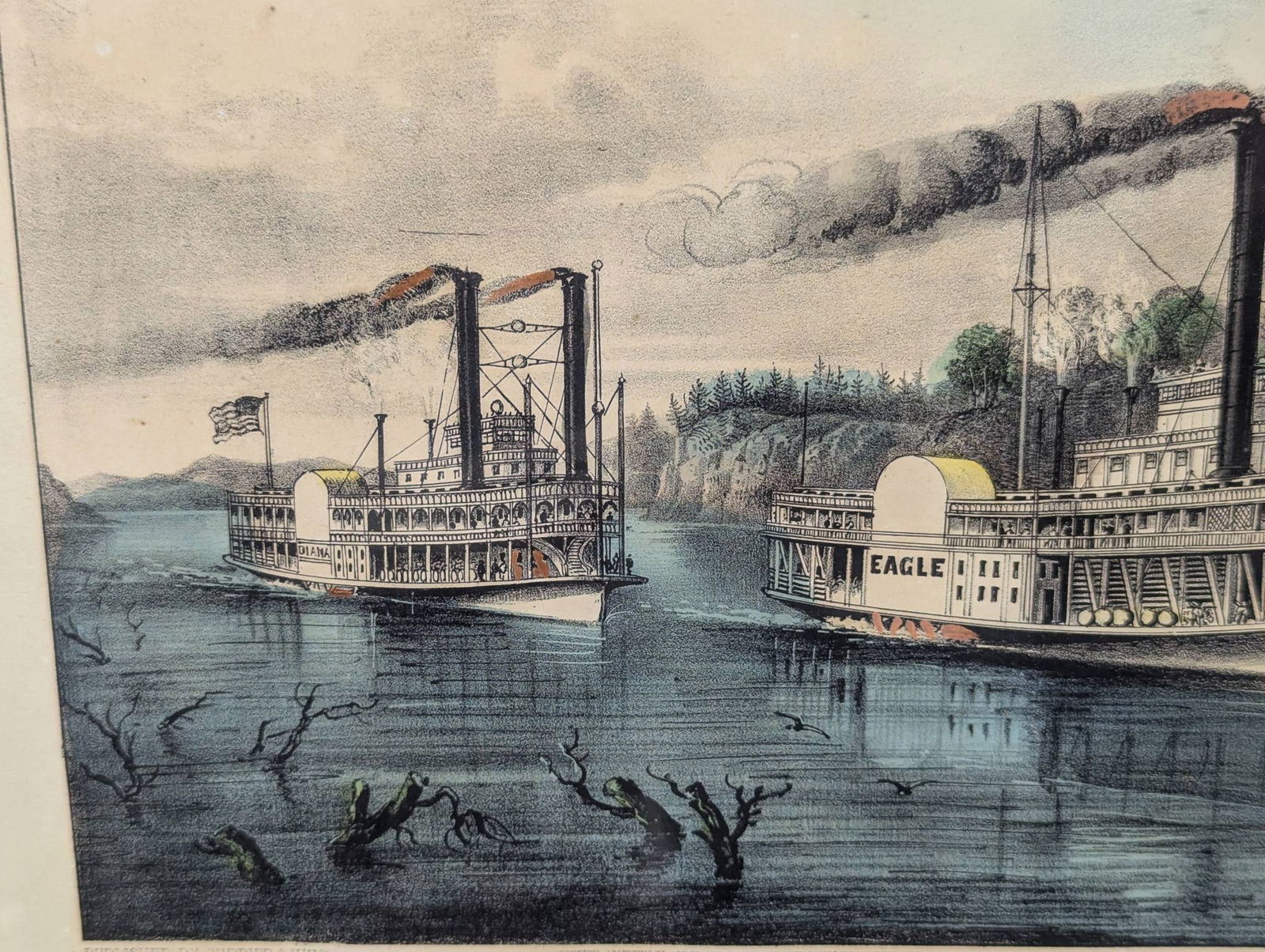 Lithograph Depicting Riverboats on the Mississippi - 6