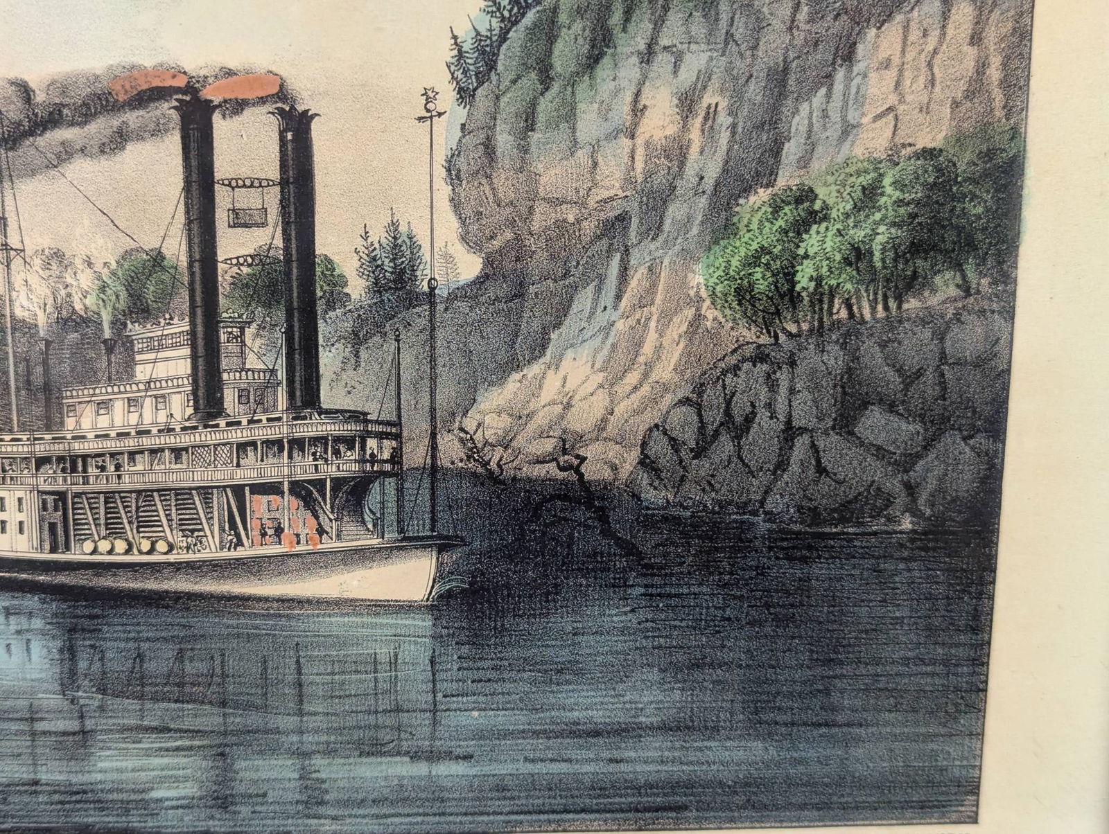 Lithograph Depicting Riverboats on the Mississippi - 8