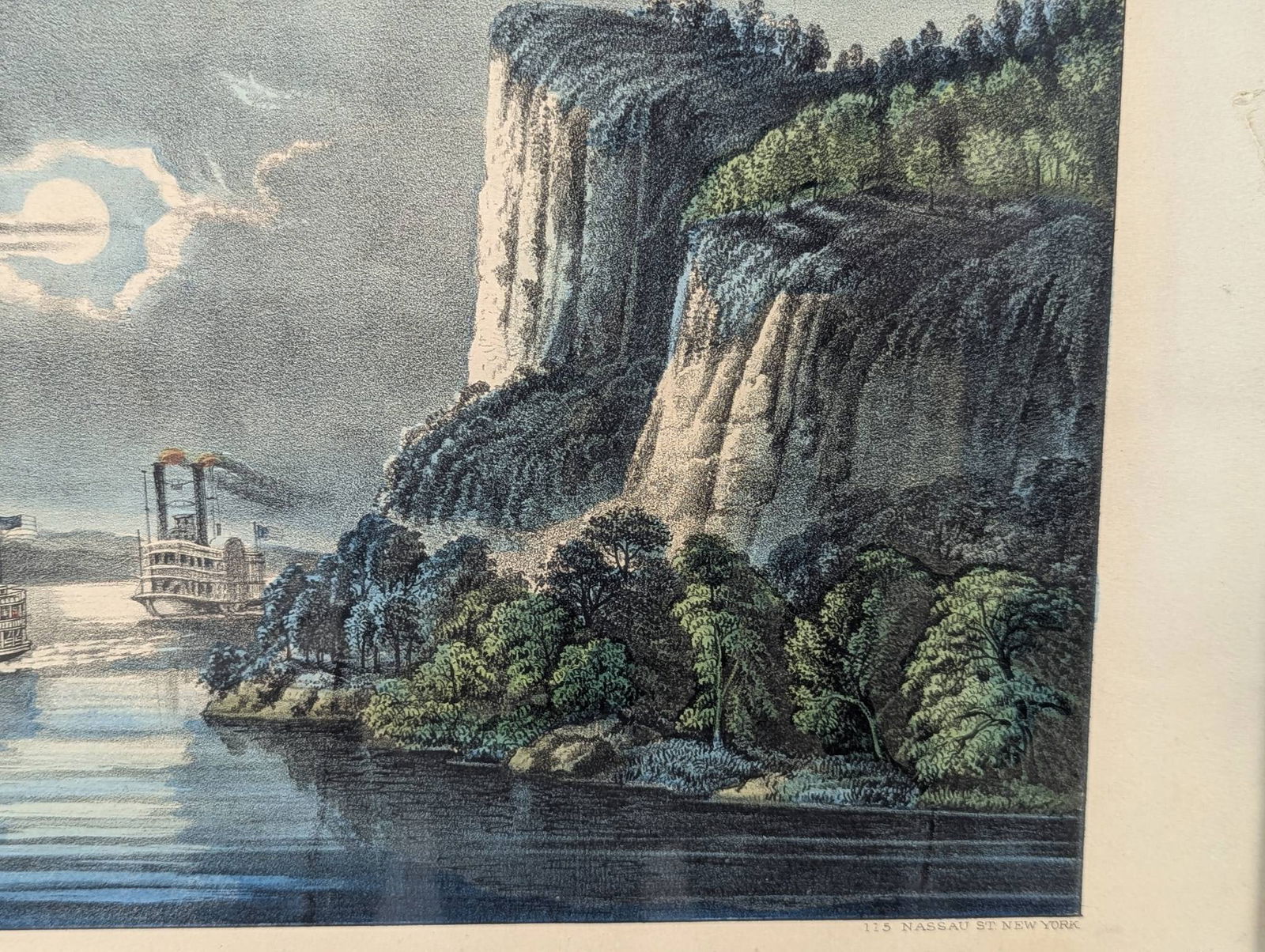 Lithograph Depicting Maiden Rock Mississippi River Published by Currier and Ives - 8
