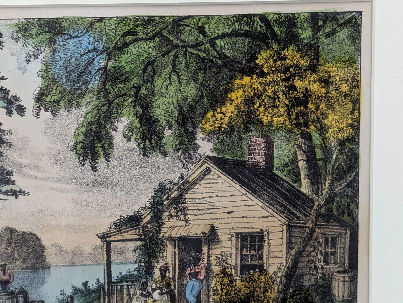 Currier and Ives Lithograph Titled Good Times on the Old Plantation - 5