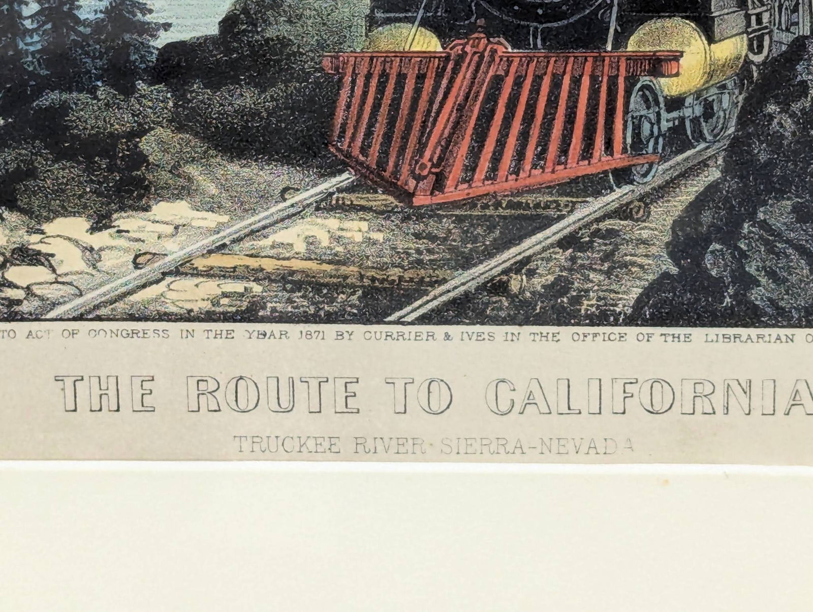 Currier and Ives Lithograph Depicting Train Route to California - 10