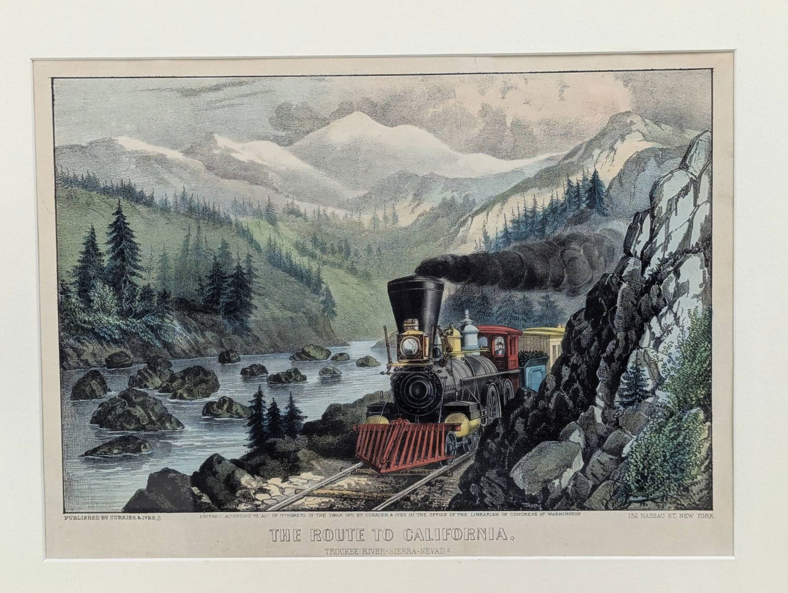 Currier and Ives Lithograph Depicting Train Route to California - 2