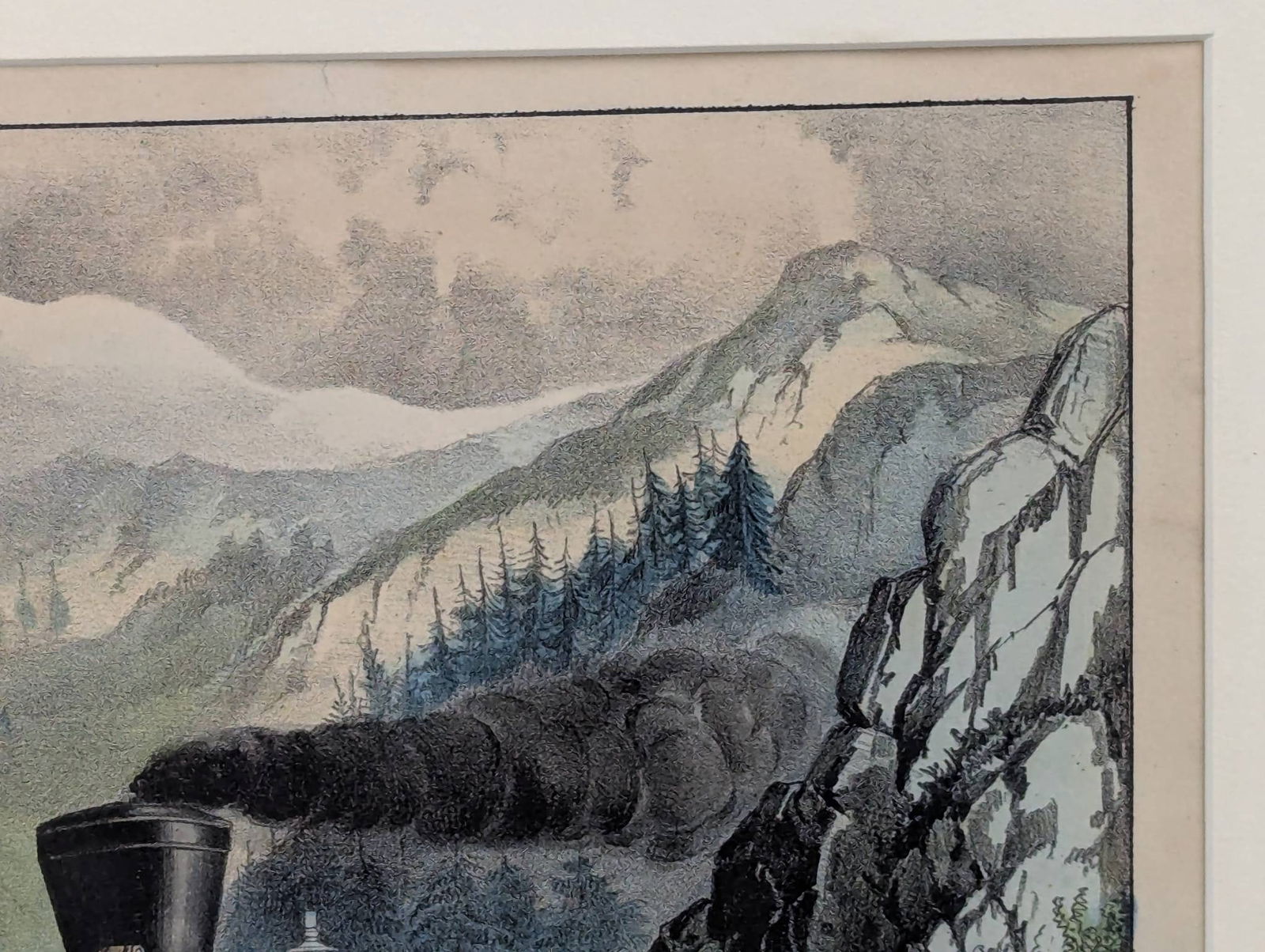 Currier and Ives Lithograph Depicting Train Route to California - 5