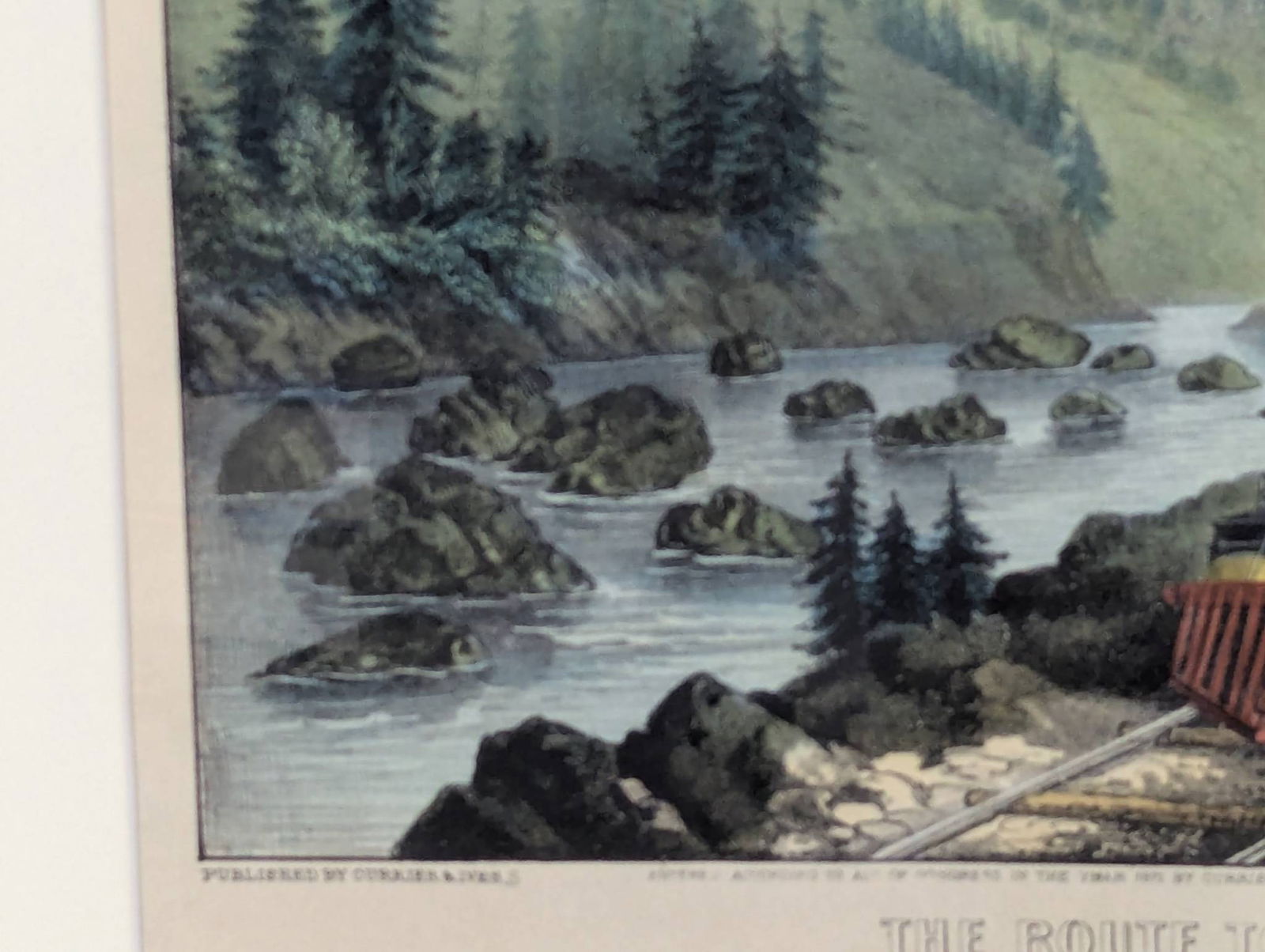 Currier and Ives Lithograph Depicting Train Route to California - 6