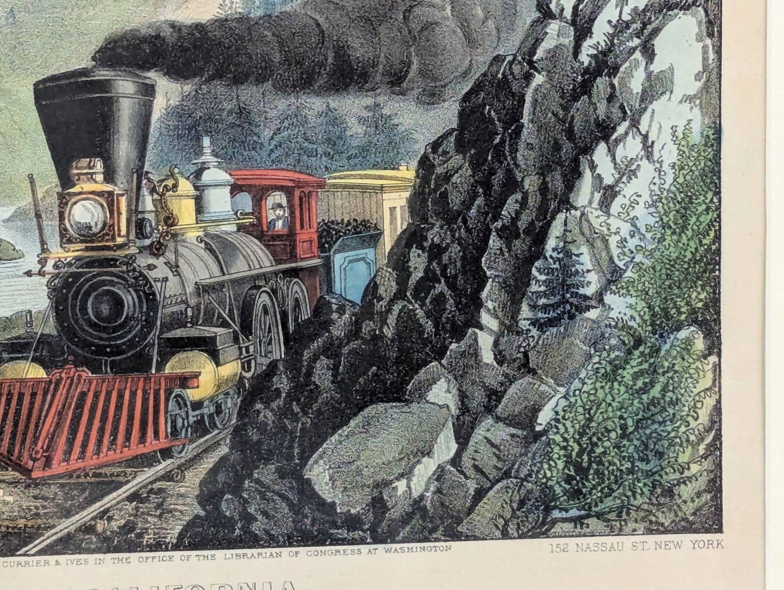 Currier and Ives Lithograph Depicting Train Route to California - 8