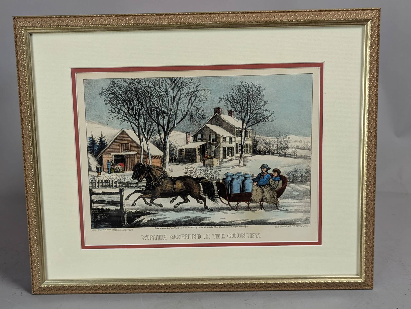Lithograph by Currier and Ives Titled Winter Morning in the Country (1 of 13)