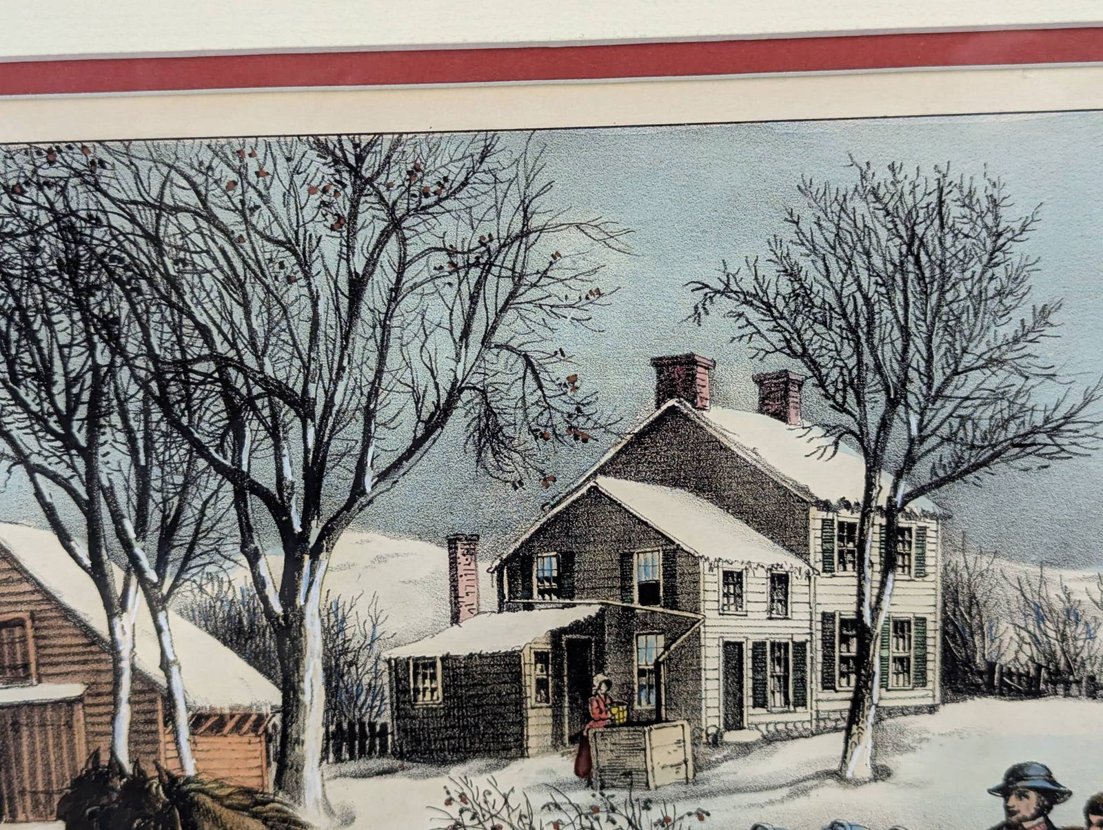 Lithograph by Currier and Ives Titled Winter Morning in the Country - 4