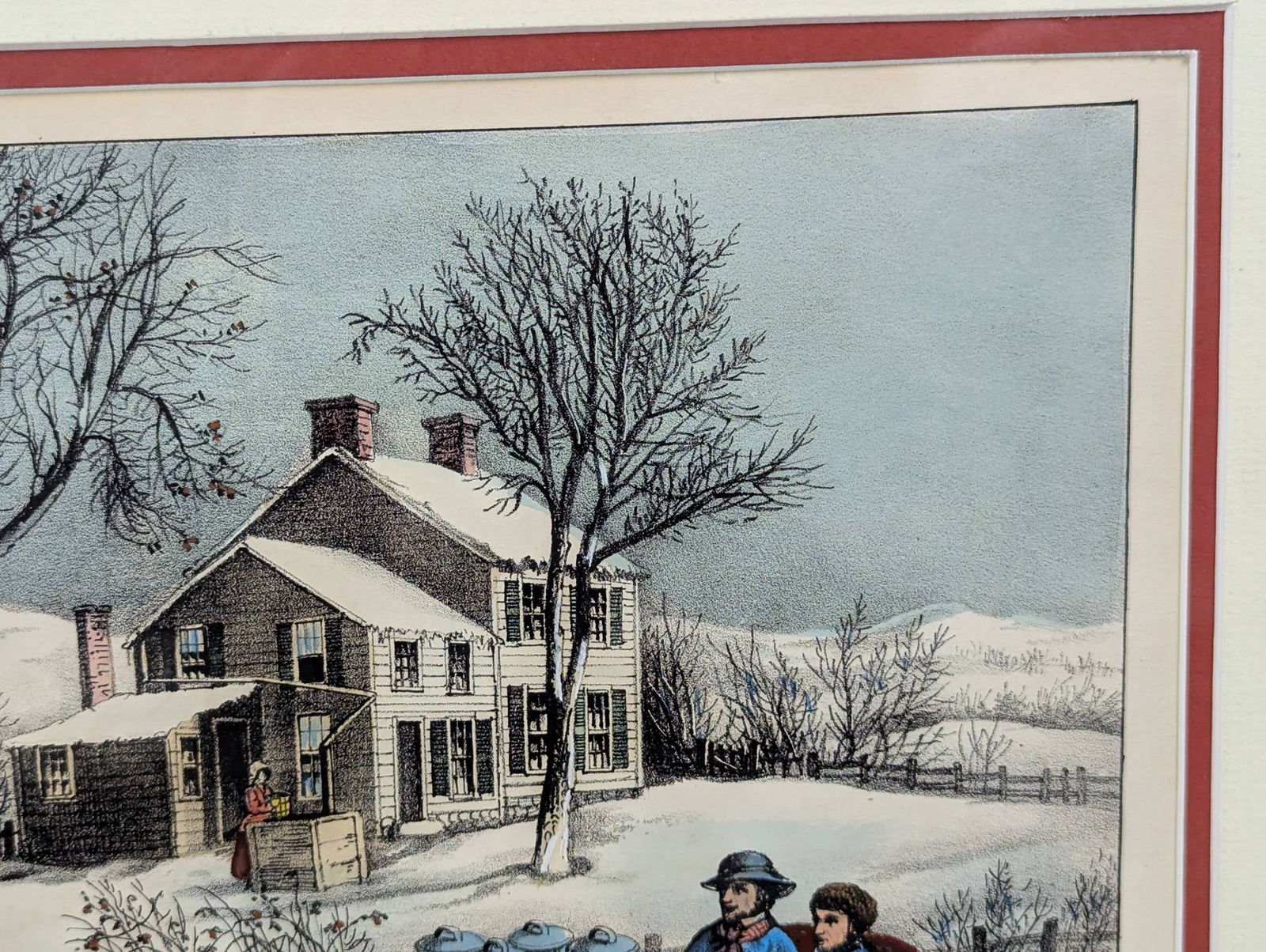 Lithograph by Currier and Ives Titled Winter Morning in the Country - 5