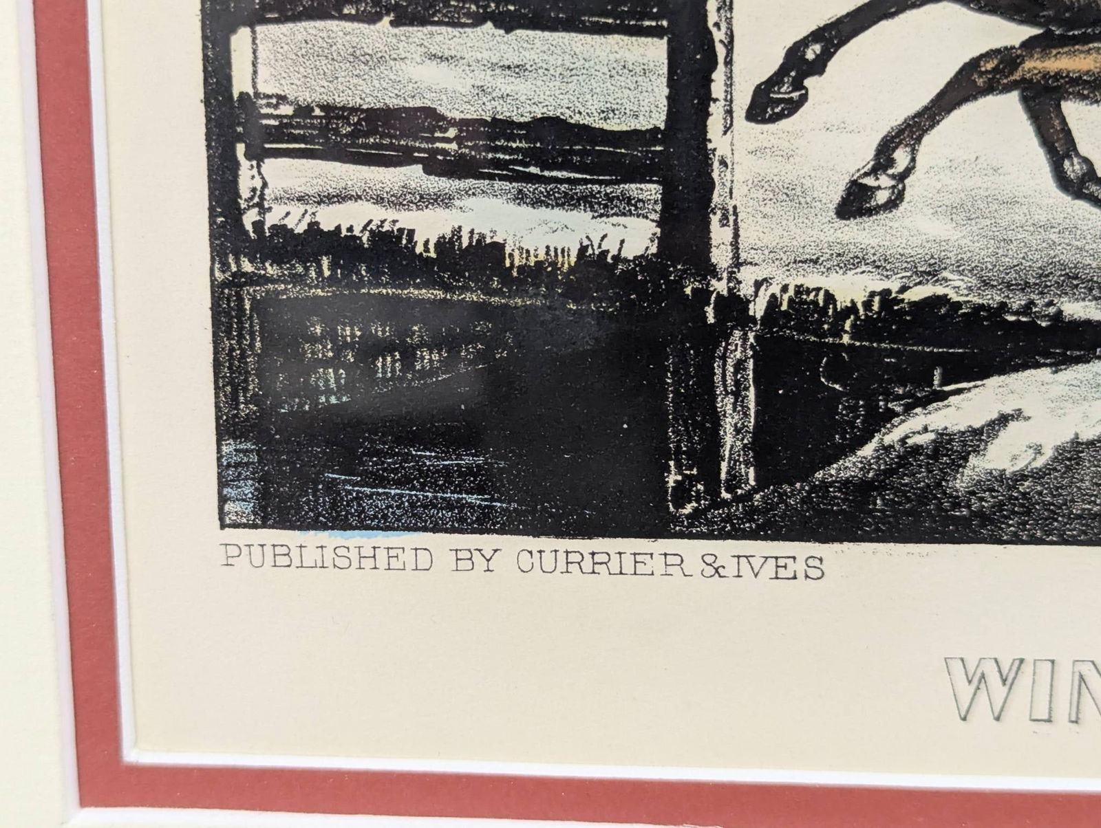 Lithograph by Currier and Ives Titled Winter Morning in the Country - 9