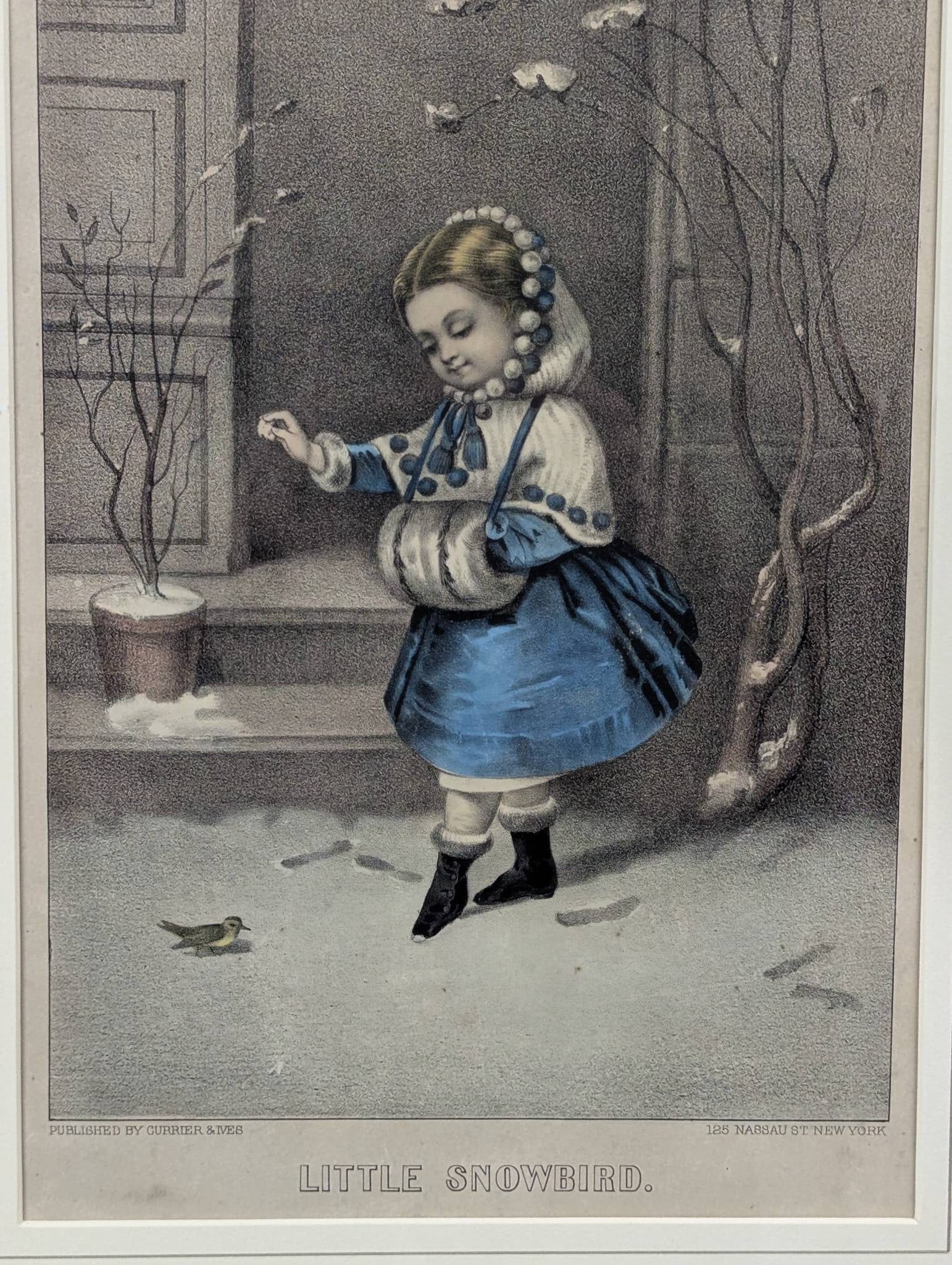 Currier and Ives Chromolithograph Titled Little Snowbird - 2