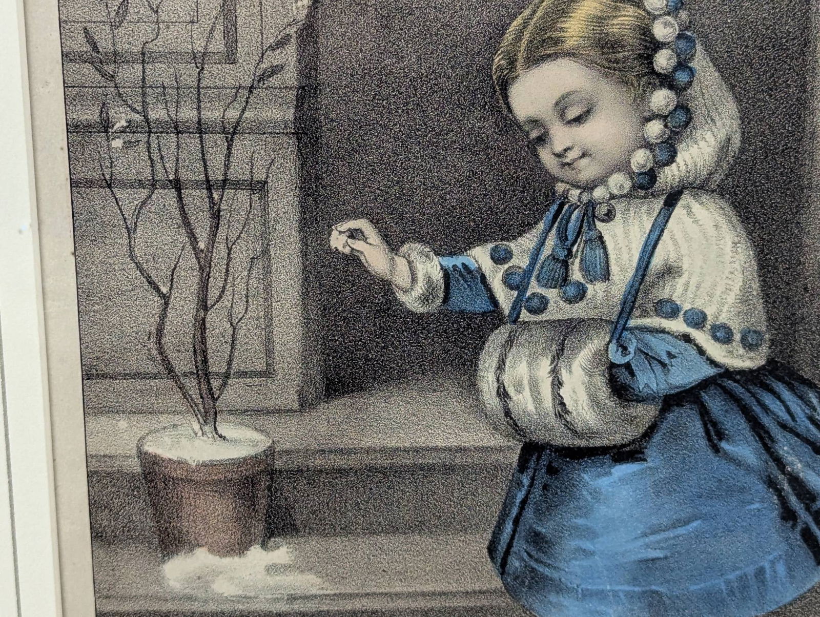 Currier and Ives Chromolithograph Titled Little Snowbird - 5