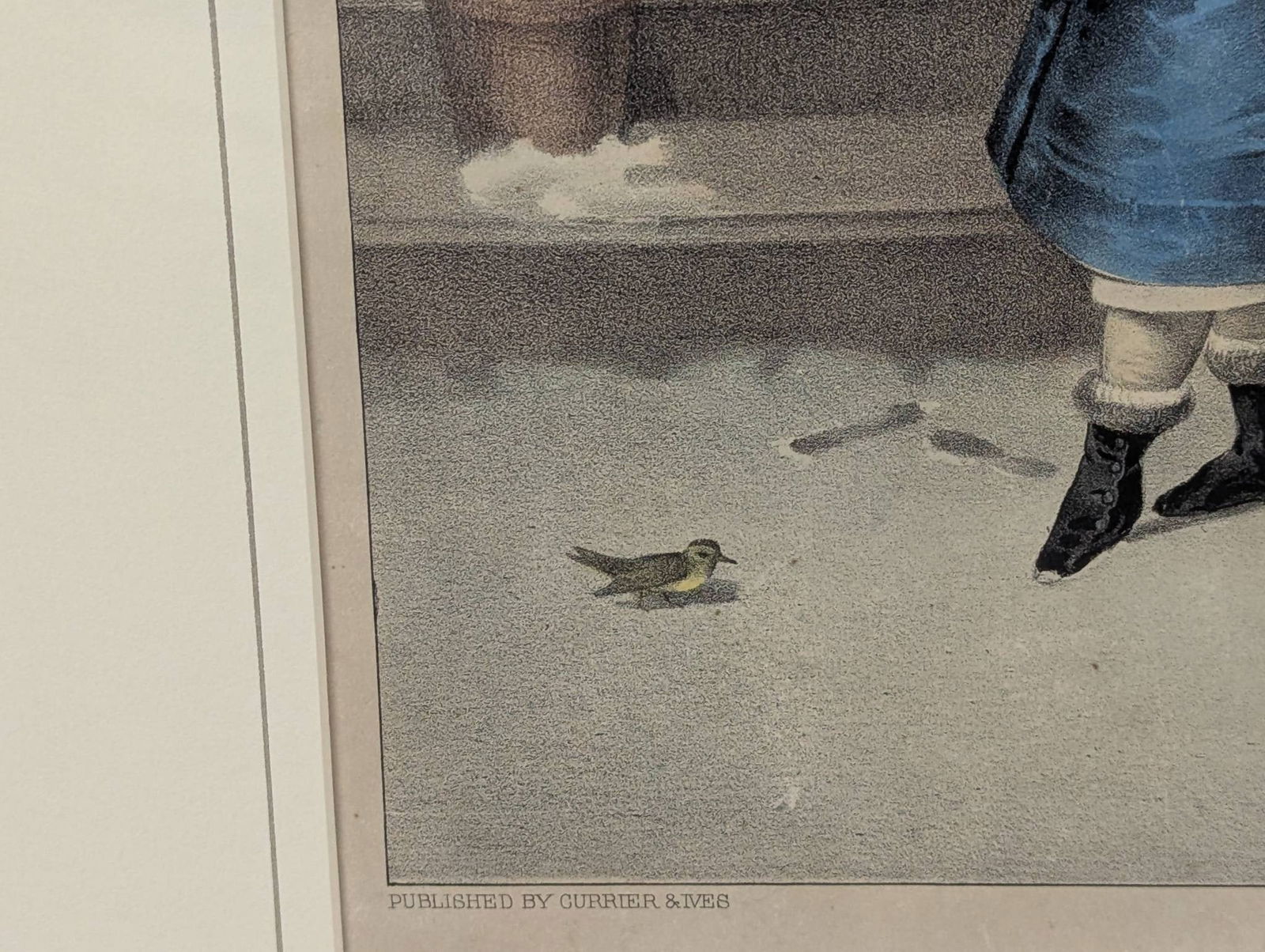 Currier and Ives Chromolithograph Titled Little Snowbird - 7