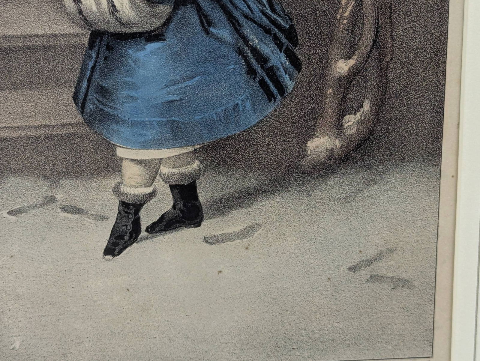 Currier and Ives Chromolithograph Titled Little Snowbird - 8