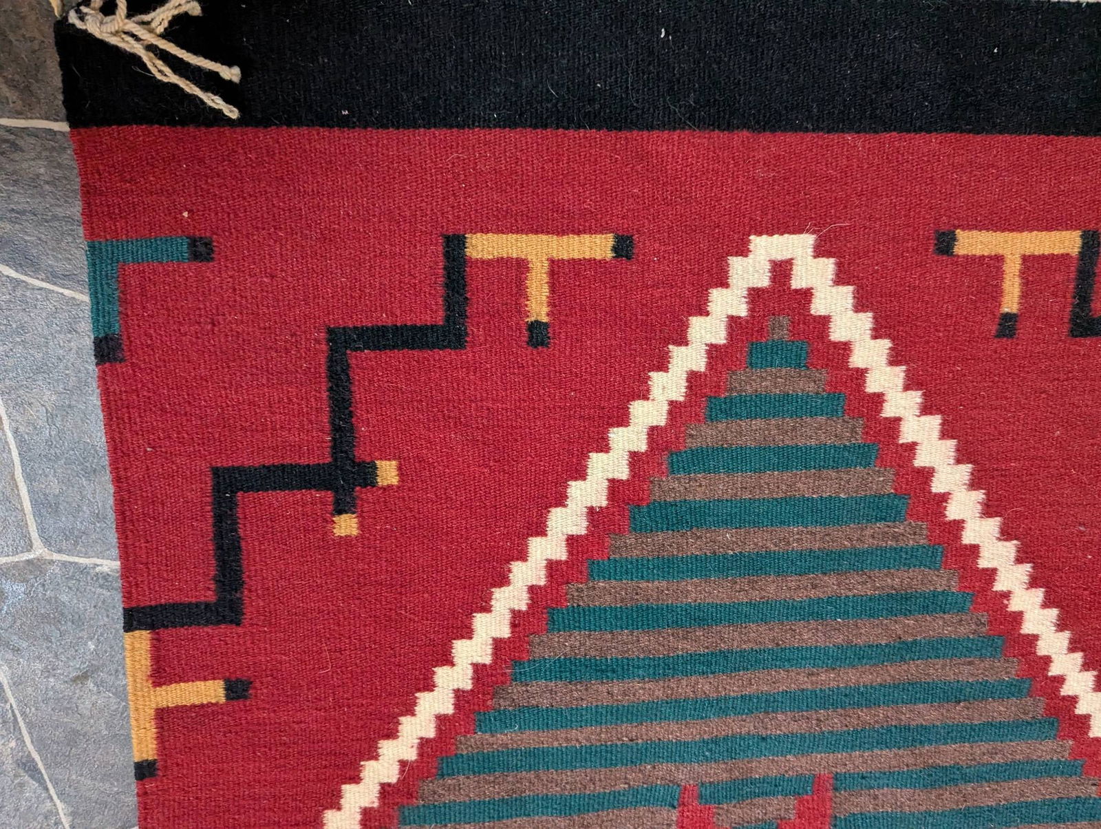 Navajo Wool Rug Featuring Geometric Patterns C1980s - 5