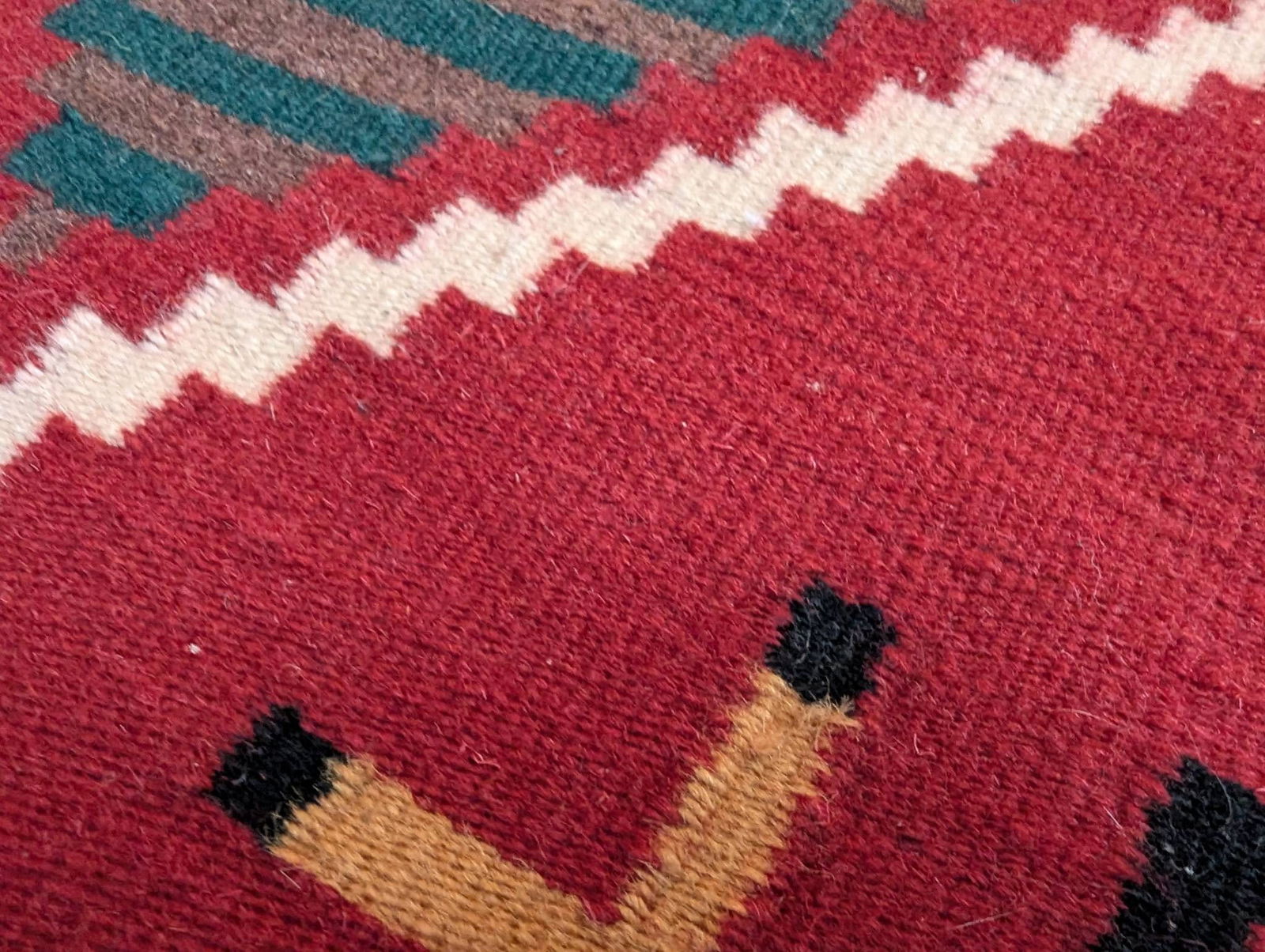 Navajo Wool Rug Featuring Geometric Patterns C1980s - 6