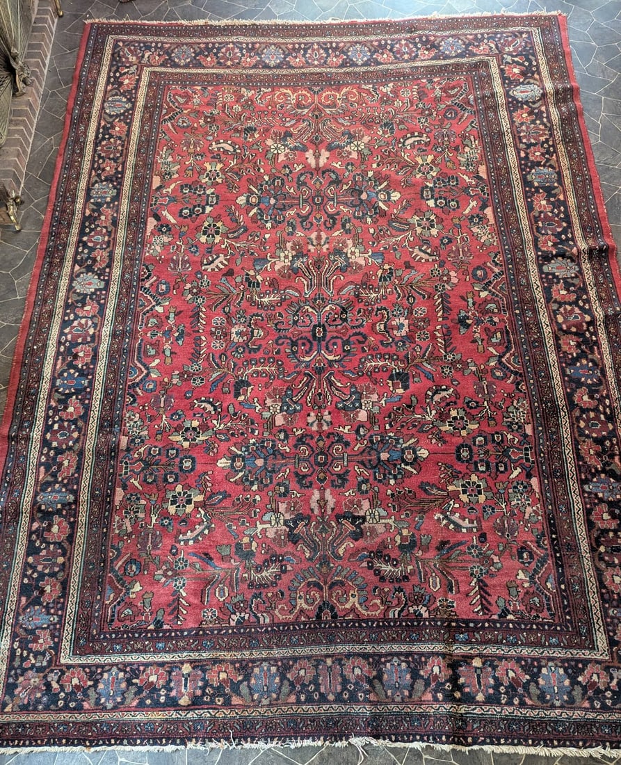 Persian-Style Hand-Knotted Wool Rug with Floral and Medallion Motif (1 of 15)