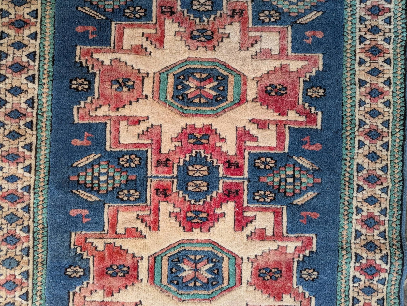 Turkish Kars Rug with Geometric Patterns and Fringe Detailing - 3