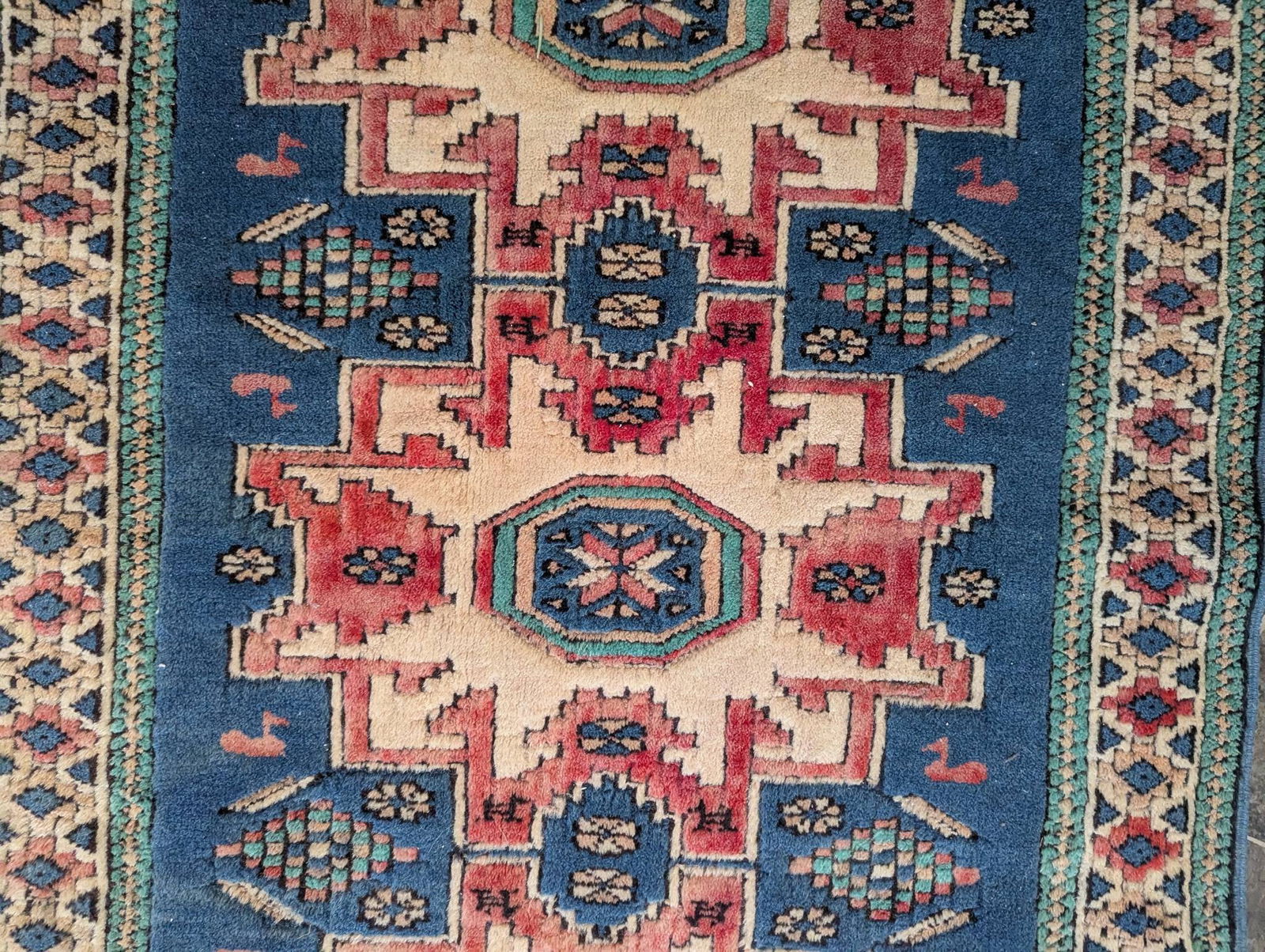 Turkish Kars Rug with Geometric Patterns and Fringe Detailing - 4