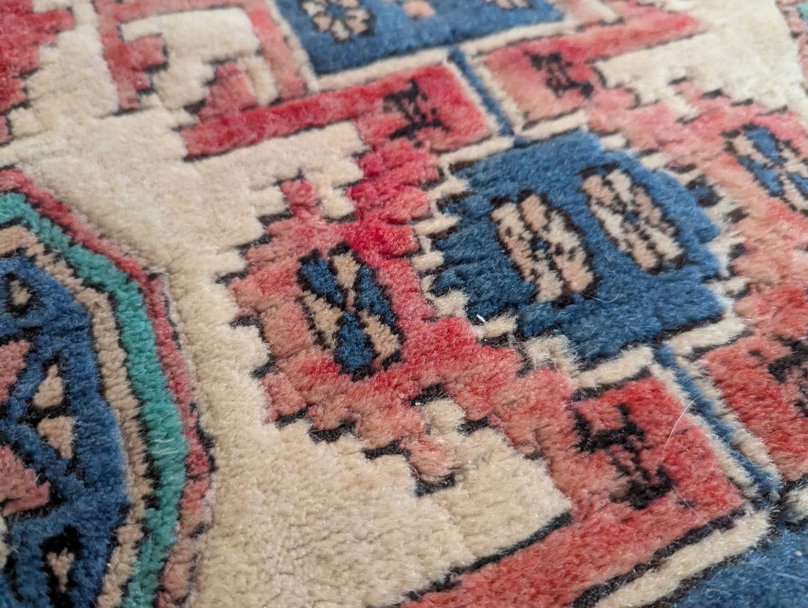 Turkish Kars Rug with Geometric Patterns and Fringe Detailing - 6