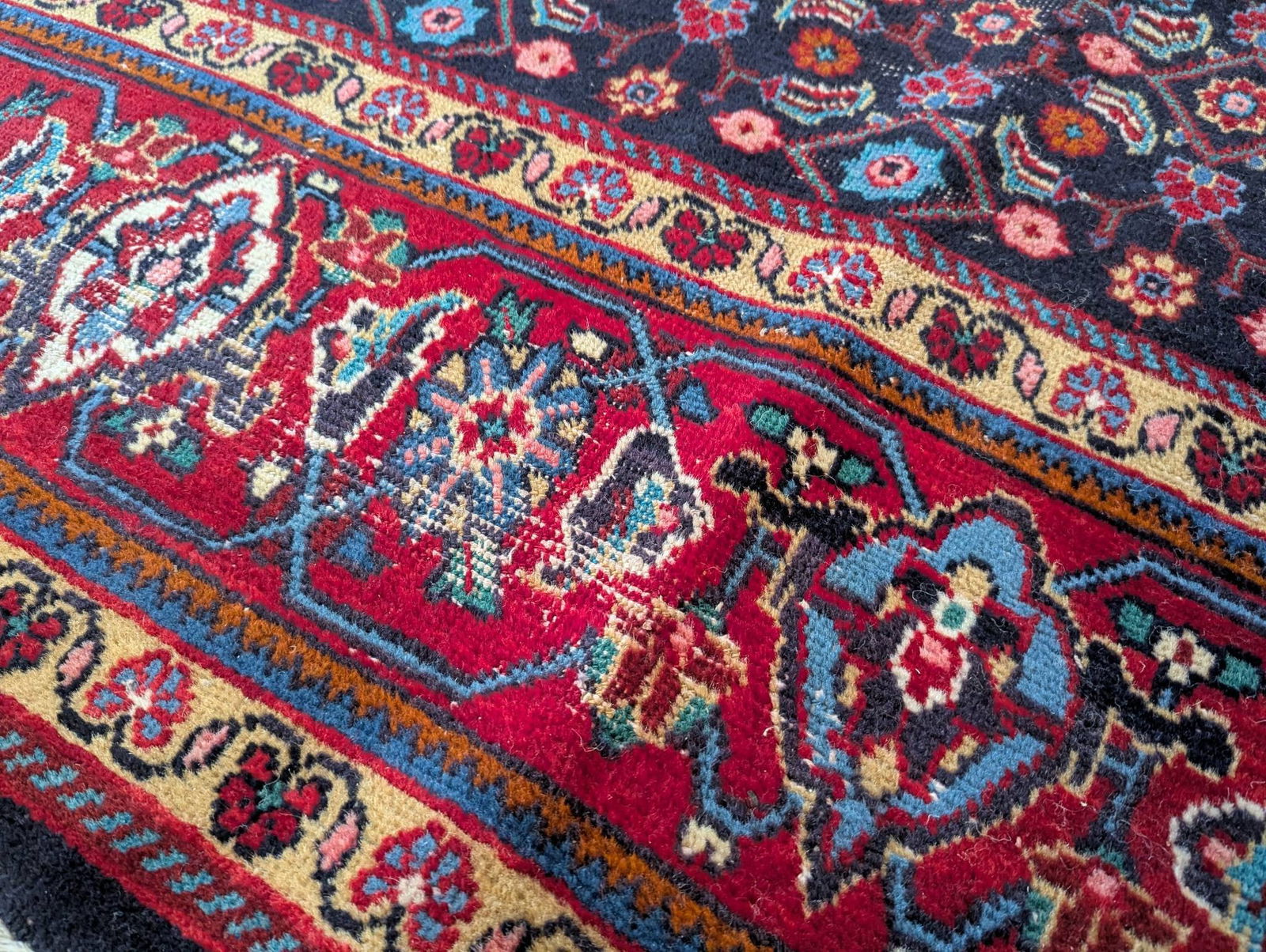 Hand-Knotted Persian Tabriz Wool Rug with Herati Mahi Pattern - 13