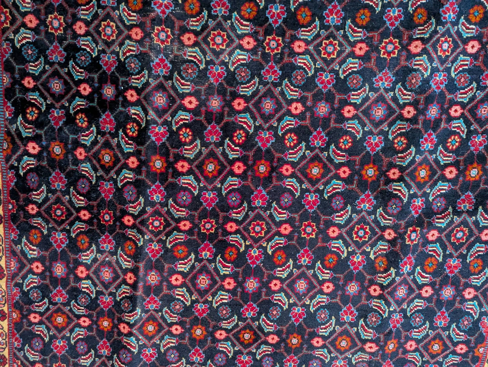 Hand-Knotted Persian Tabriz Wool Rug with Herati Mahi Pattern - 6