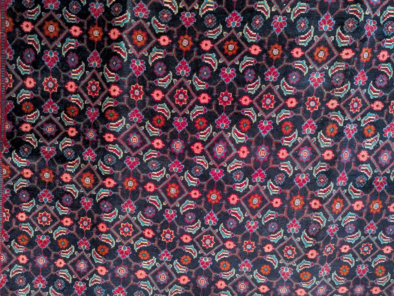 Hand-Knotted Persian Tabriz Wool Rug with Herati Mahi Pattern - 8