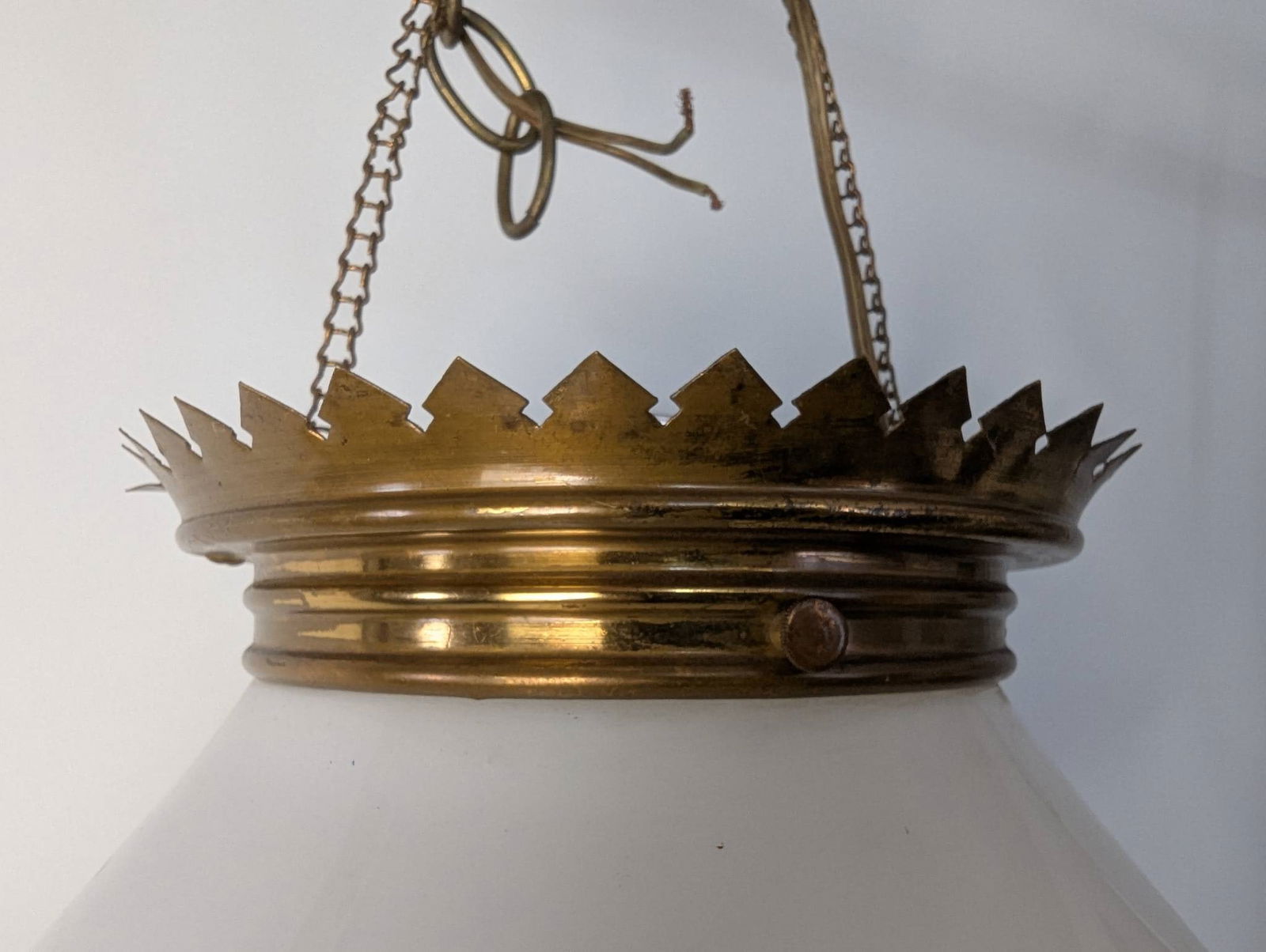 Antique Victorian Parlor Hanging Oil Lamp Converted to Electricity - 10