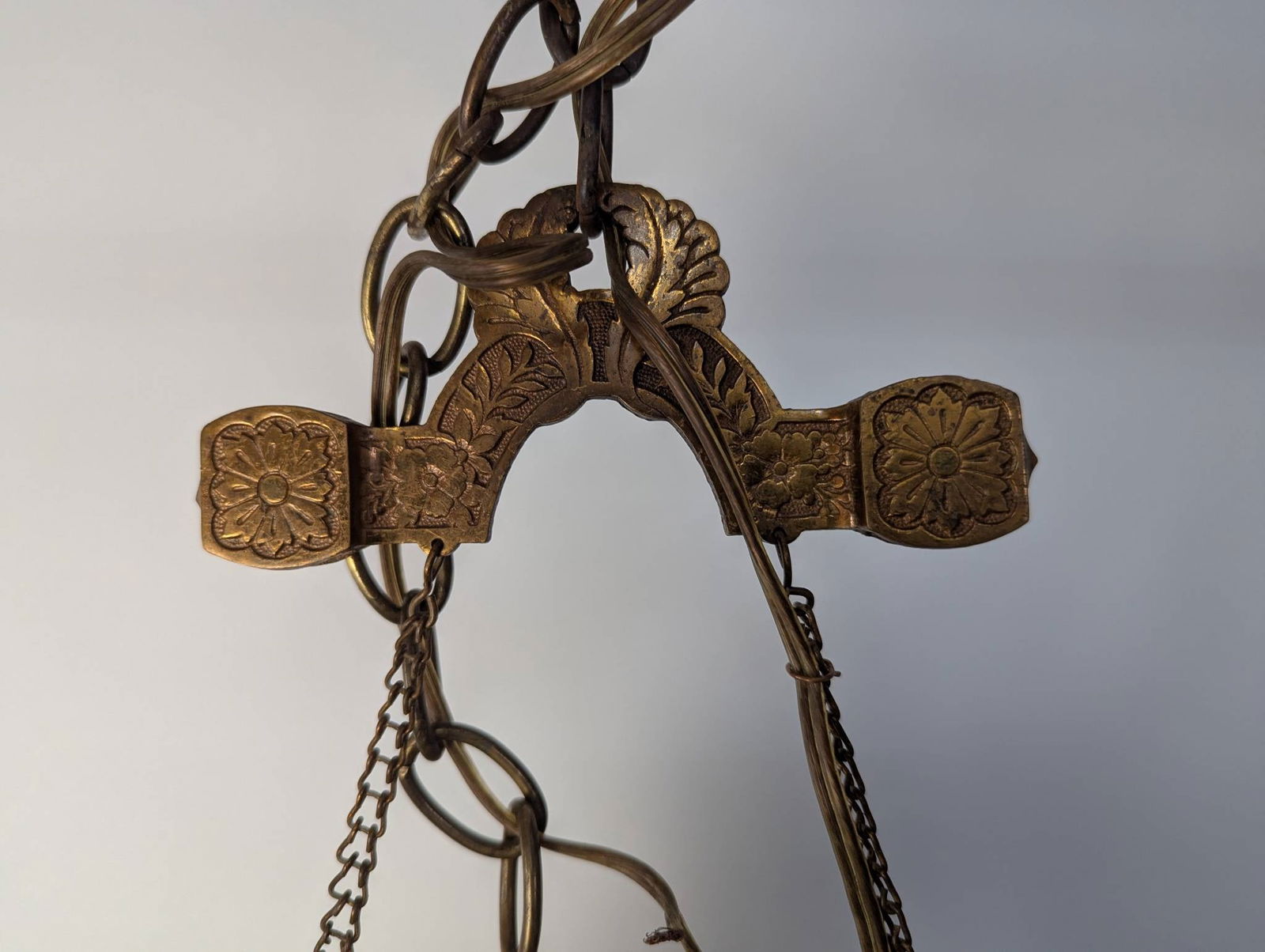 Antique Victorian Parlor Hanging Oil Lamp Converted to Electricity - 2