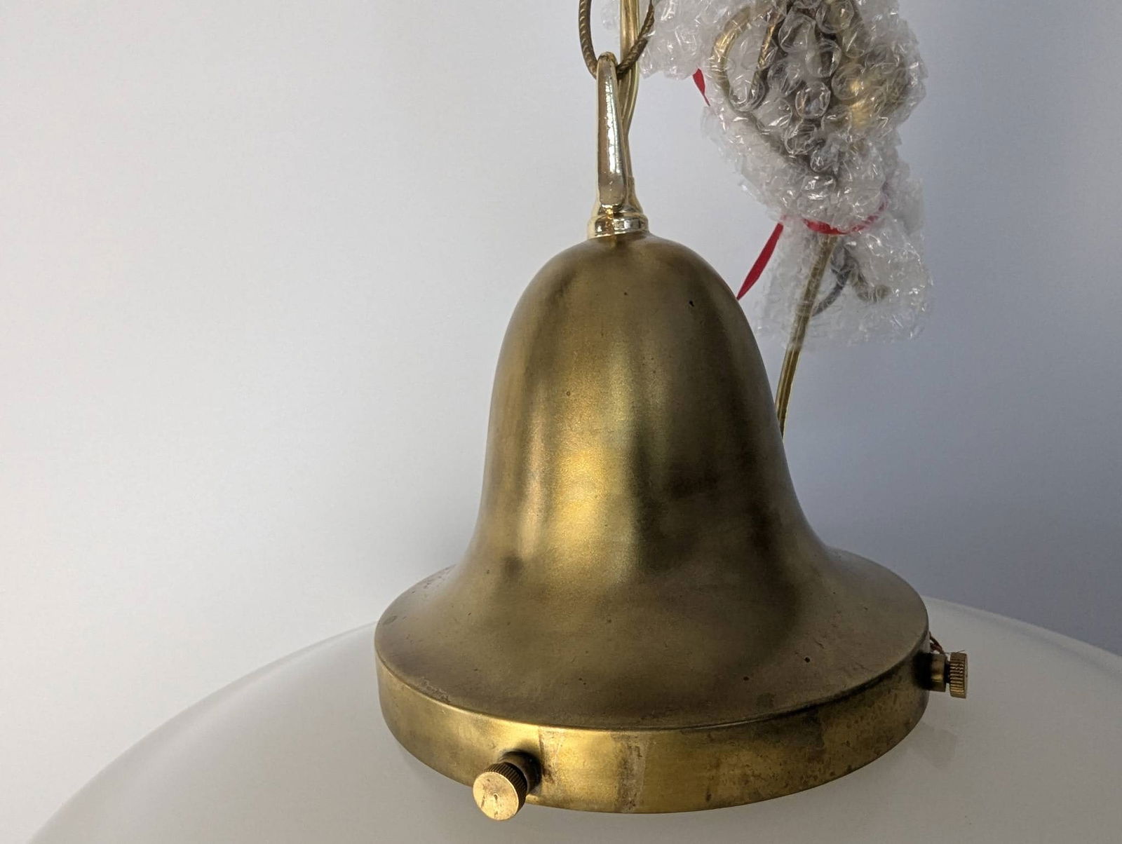 Antique Neoclassical Revival Milk Glass Pendant Light - 3