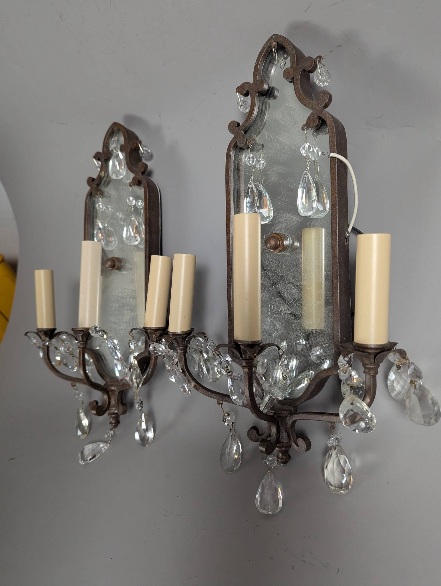 Early 20th-Century Italian Baroque Style Mirrored Wall Sconces - 2
