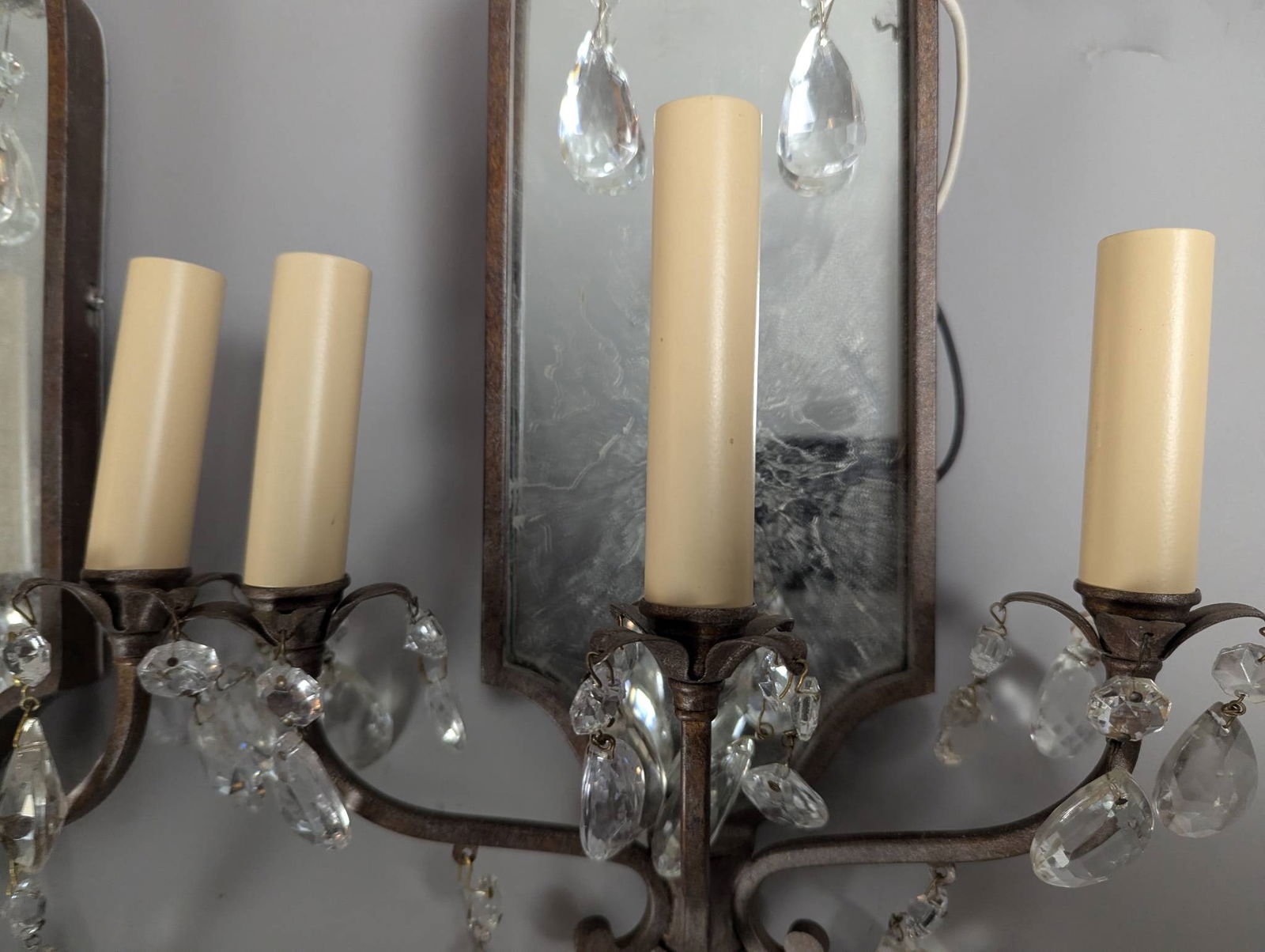 Early 20th-Century Italian Baroque Style Mirrored Wall Sconces - 4