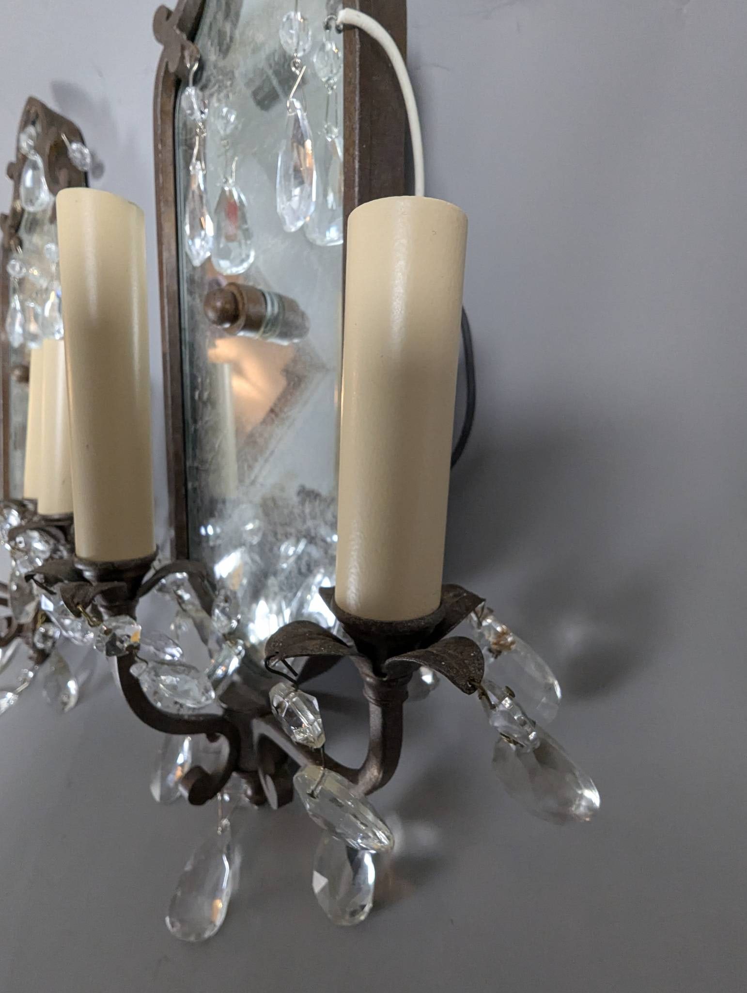 Early 20th-Century Italian Baroque Style Mirrored Wall Sconces - 6