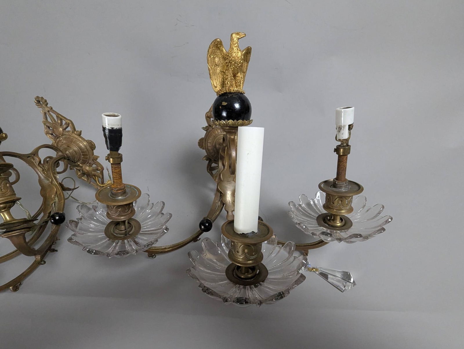 Early 20th-Century Swedish Bronze Electric Wall Sconces with Figural Design - 2