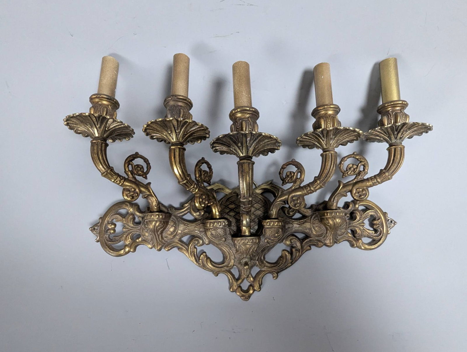 Antique Victorian 5 Arm Electric Wall Sconce Candle Fixture (1 of 9)