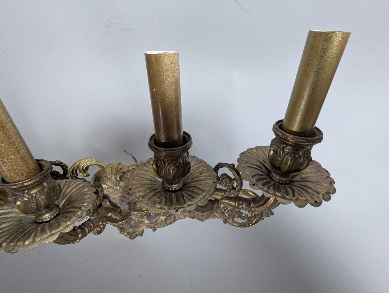 Antique Victorian 5 Arm Electric Wall Sconce Candle Fixture - 6