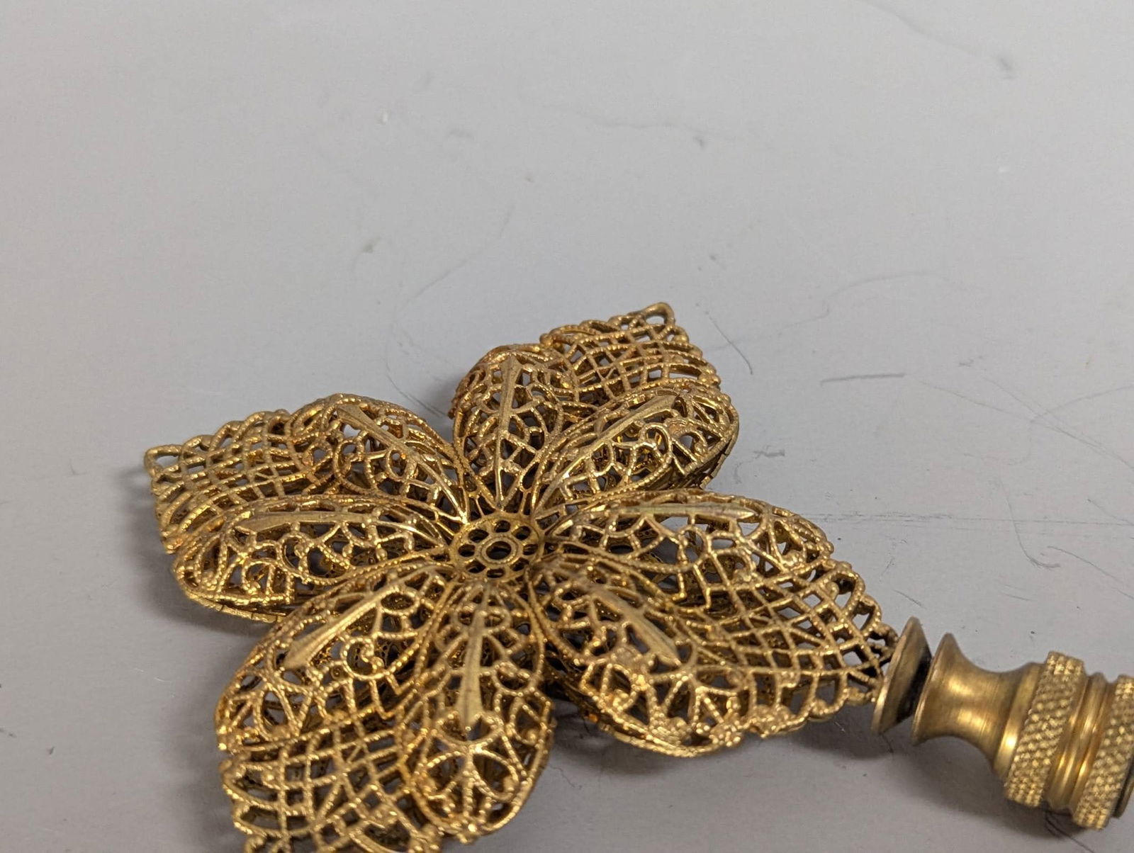 Brass Flower Filigree Decorative Lamp Finial - 3
