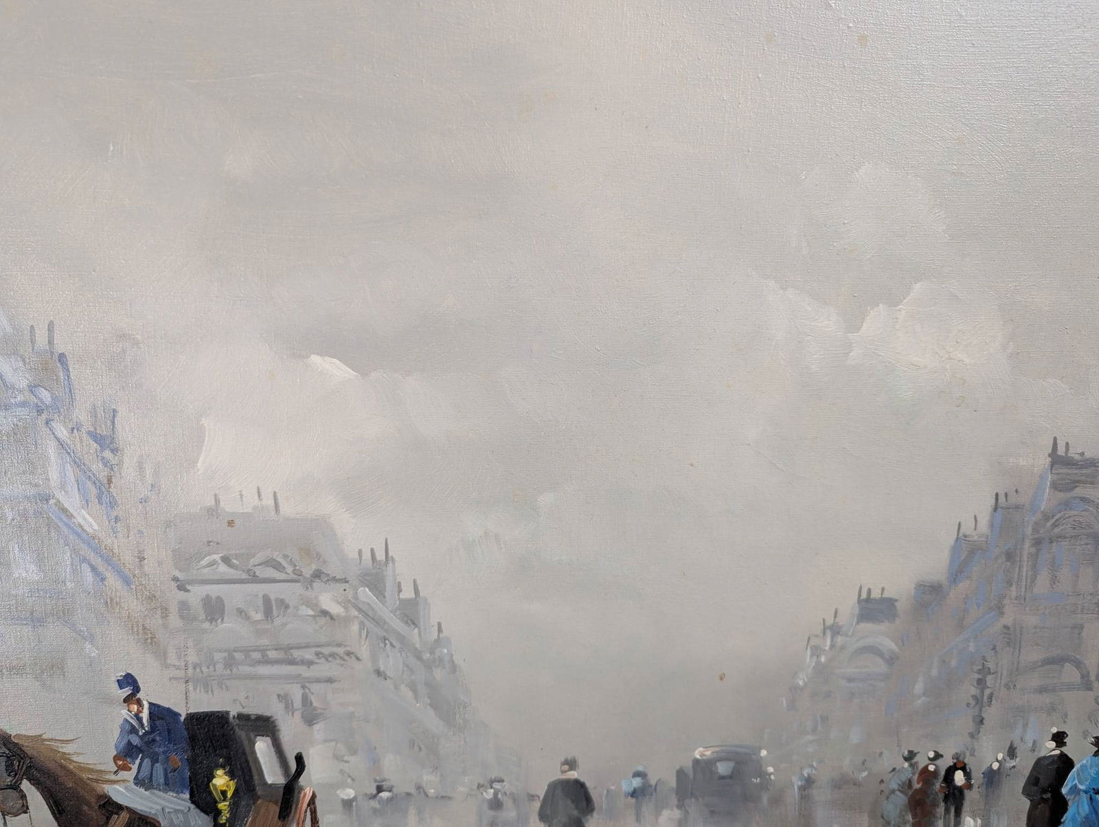 Oil on Canvas Parisian Street Scene by Antonio DeVity in Impressionistic Style - 7