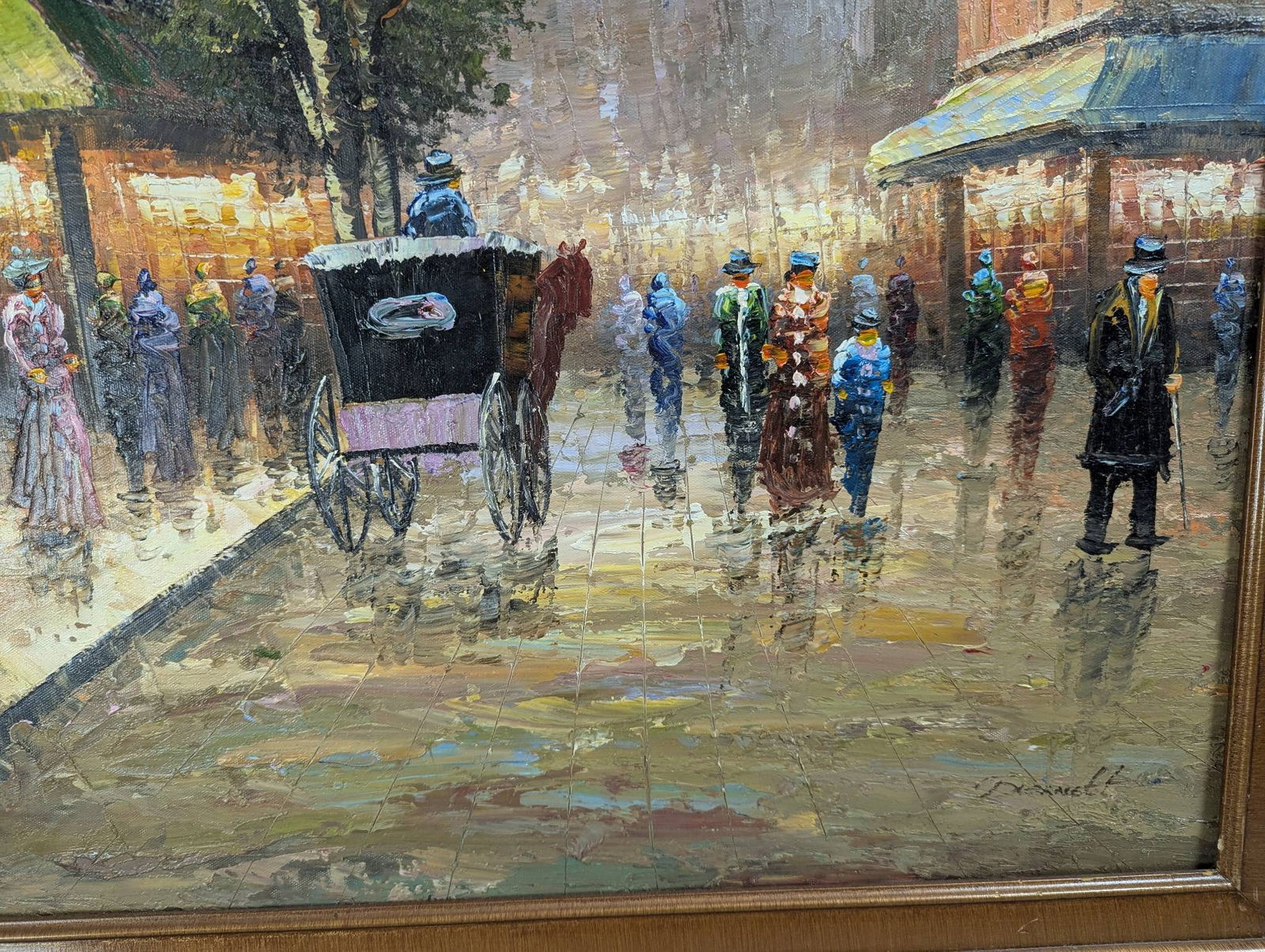 Painting Depicting a Street Scene with Eiffel Tower by Baracett - 10