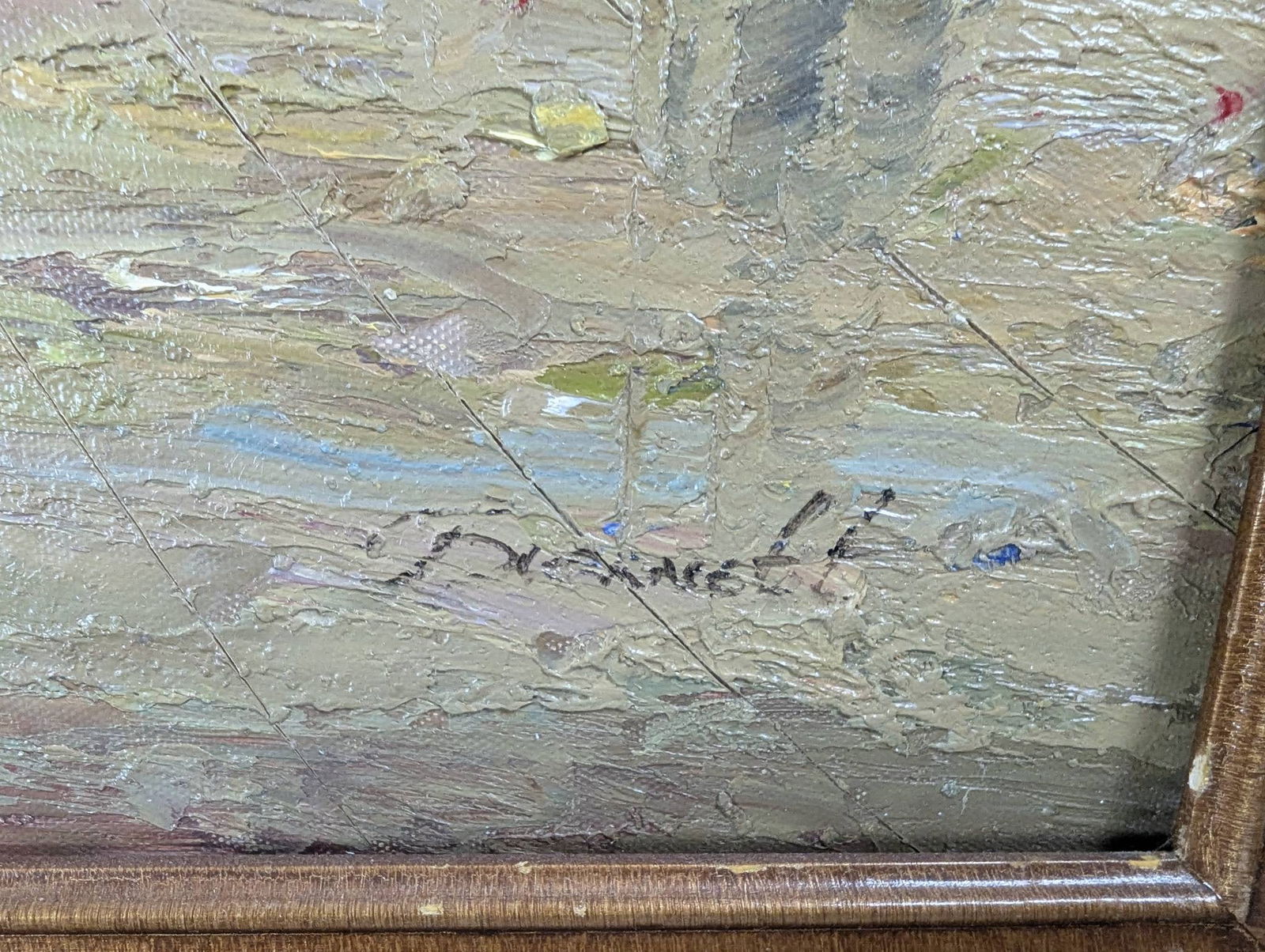 Painting Depicting a Street Scene with Eiffel Tower by Baracett - 11