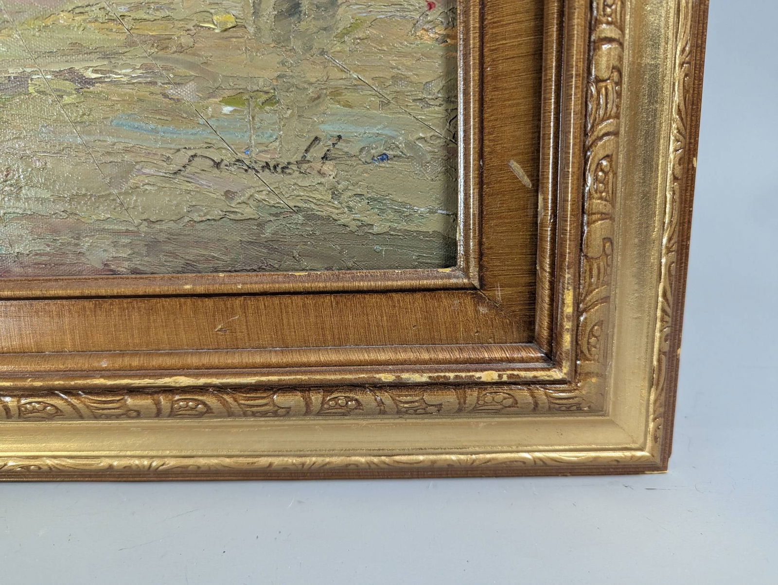 Painting Depicting a Street Scene with Eiffel Tower by Baracett - 12