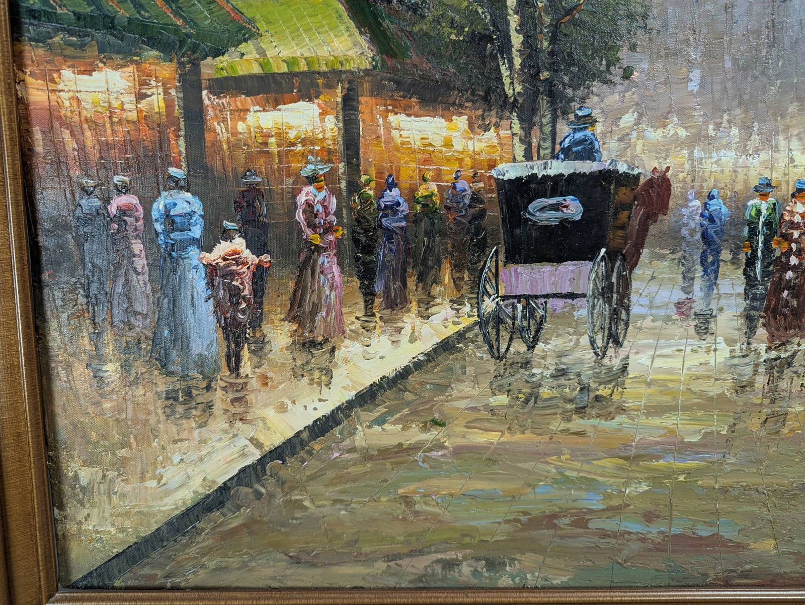 Painting Depicting a Street Scene with Eiffel Tower by Baracett - 9