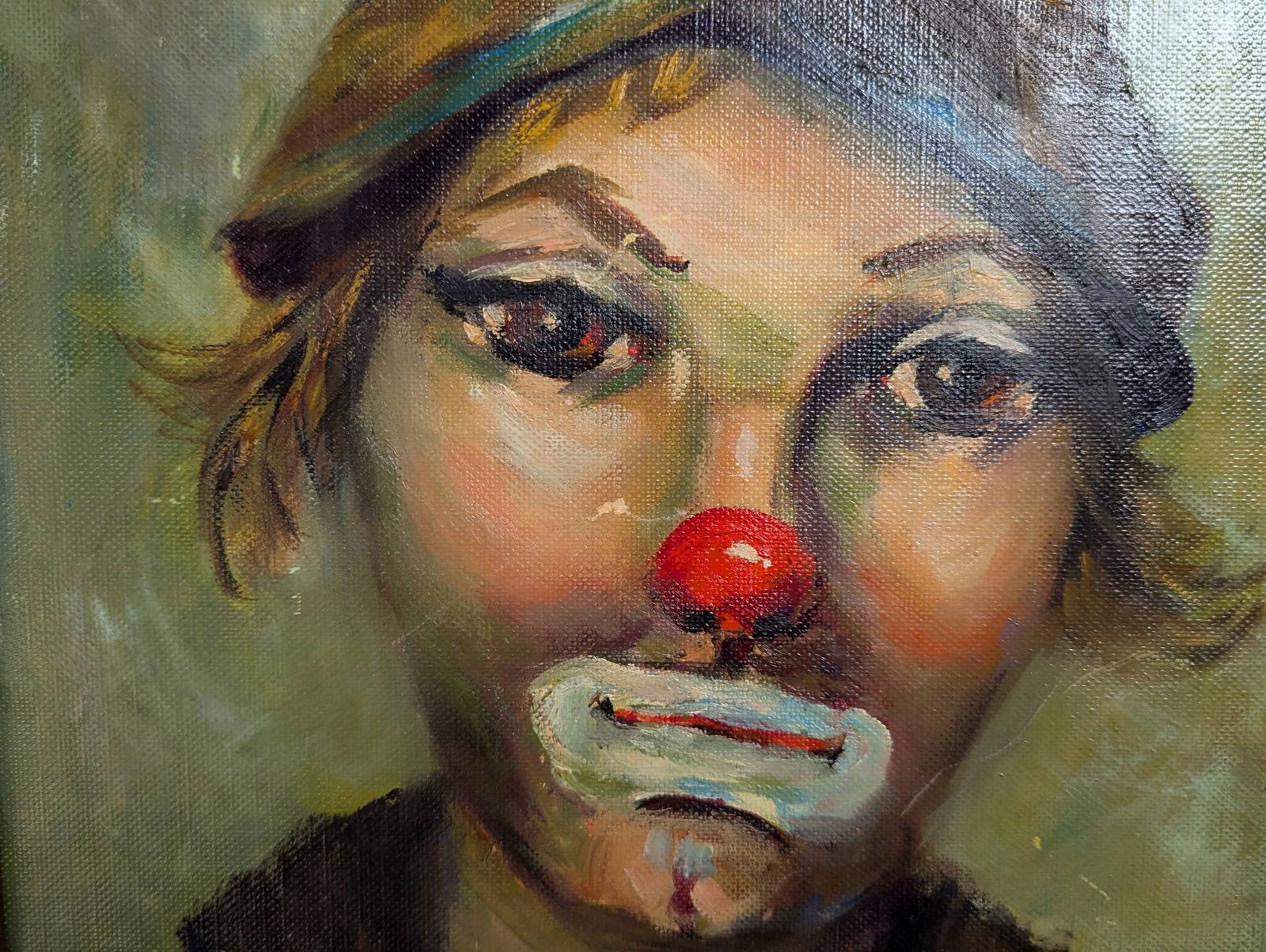Painting of Suzy Clown by Helen Bucki in Rustic Frame - 4