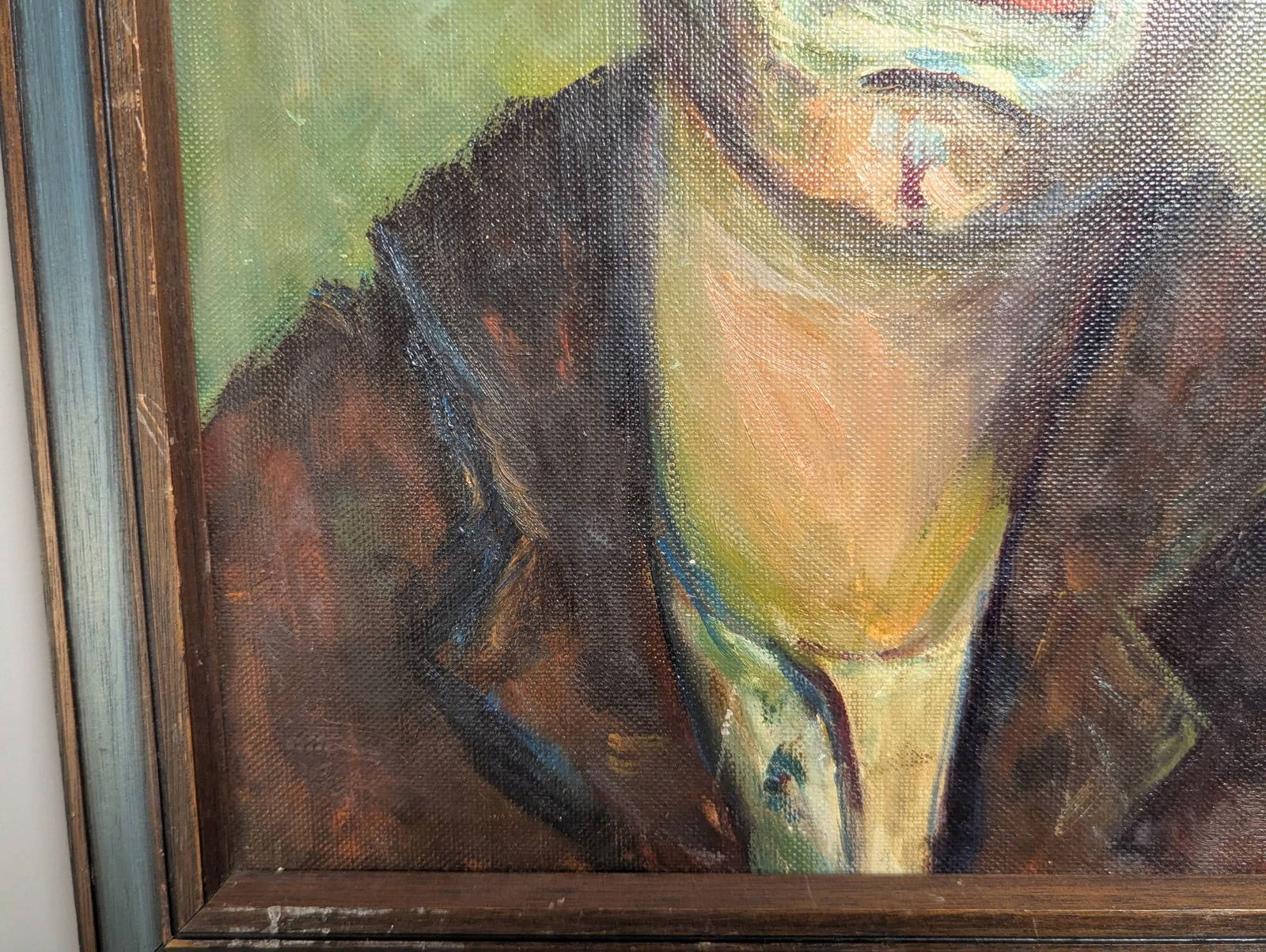 Painting of Suzy Clown by Helen Bucki in Rustic Frame - 5