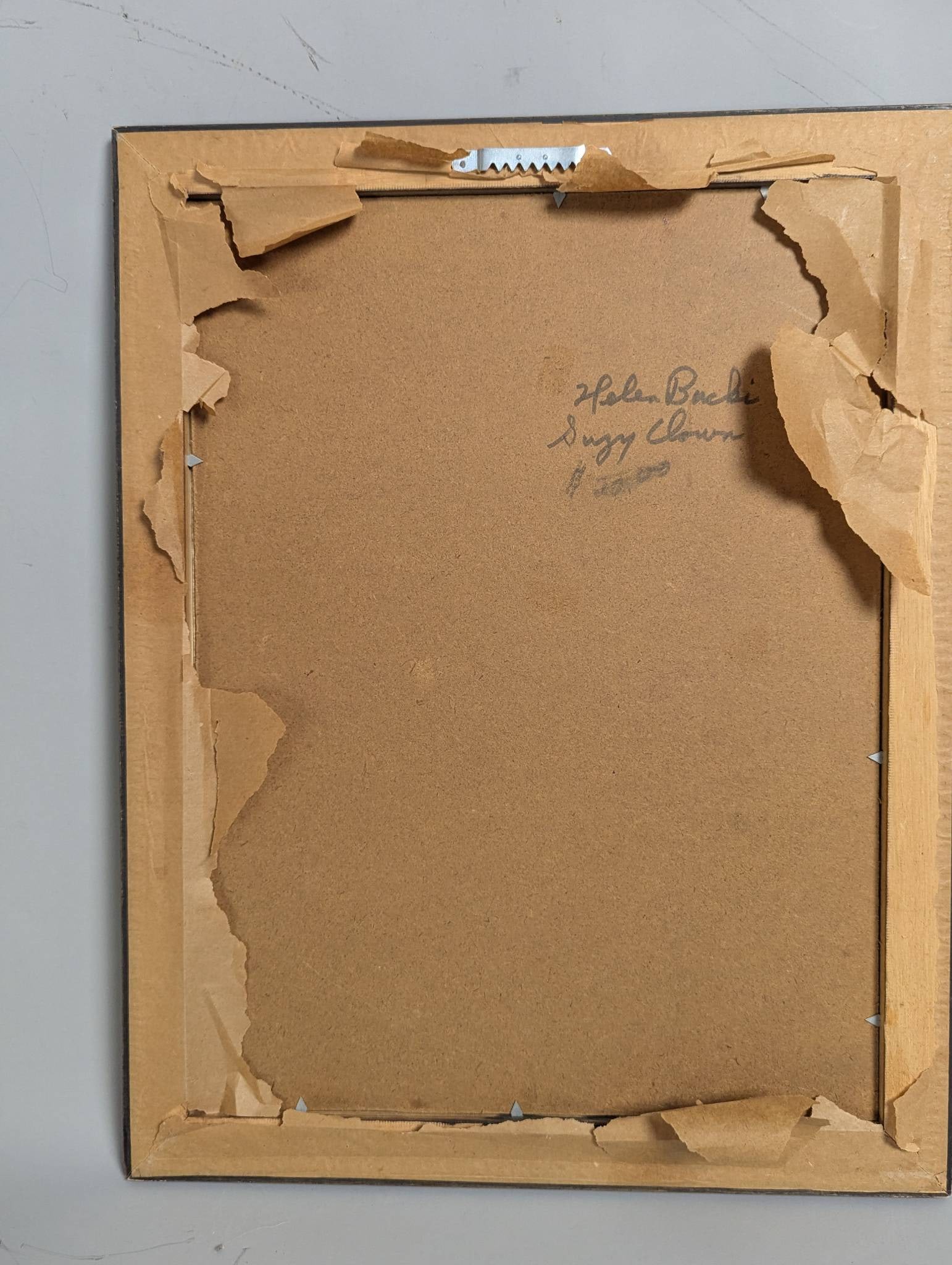 Painting of Suzy Clown by Helen Bucki in Rustic Frame - 9