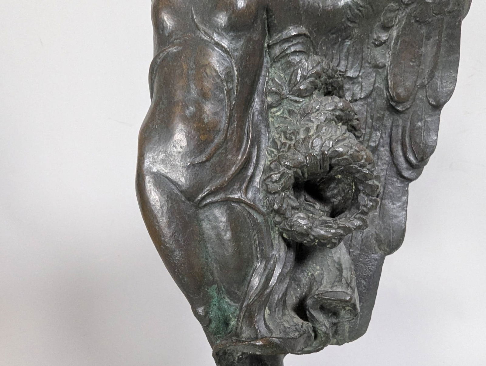 Signed Bronze Angel Sculpture on Marble Base - 3