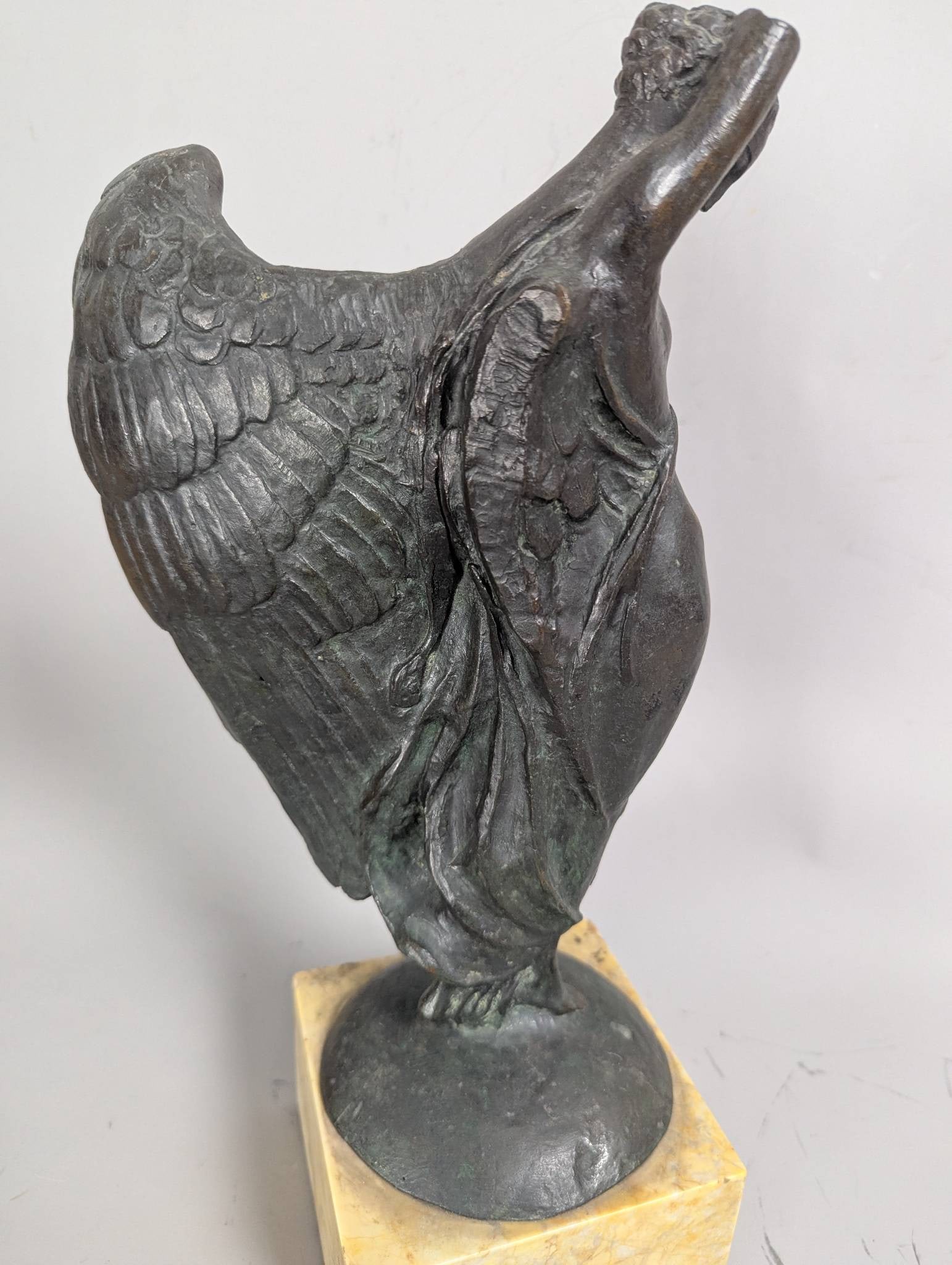 Signed Bronze Angel Sculpture on Marble Base - 6