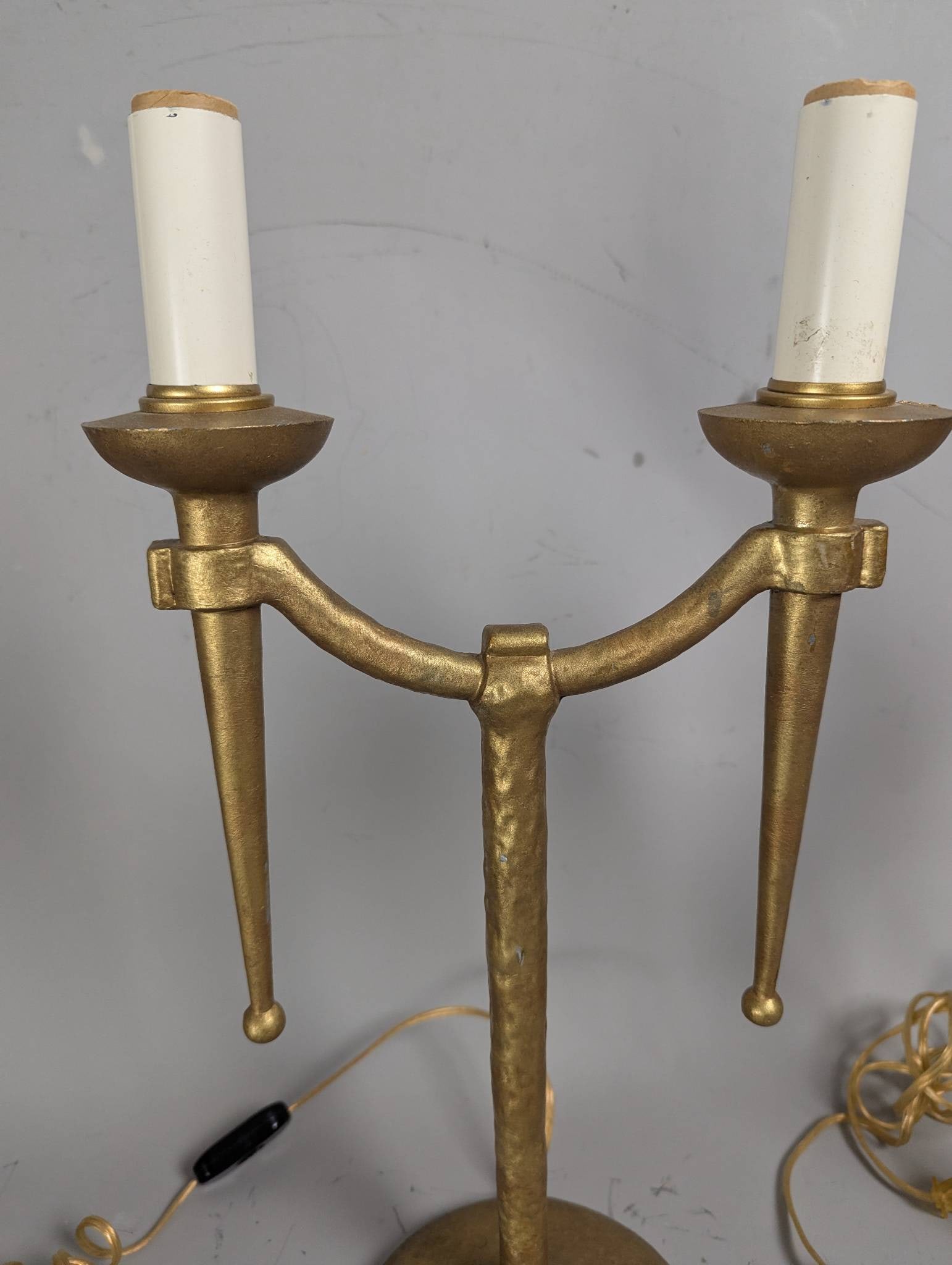 Vintage Gilt Metal Table Lamps with Mid-Century Spanish Design - 2