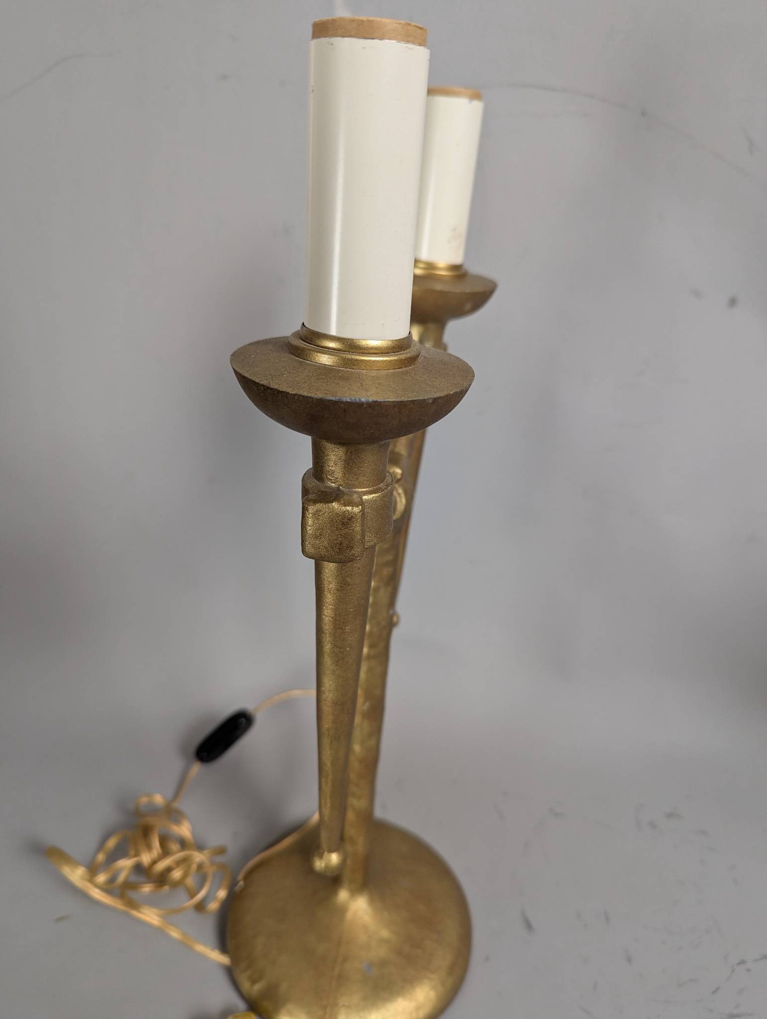 Vintage Gilt Metal Table Lamps with Mid-Century Spanish Design - 5