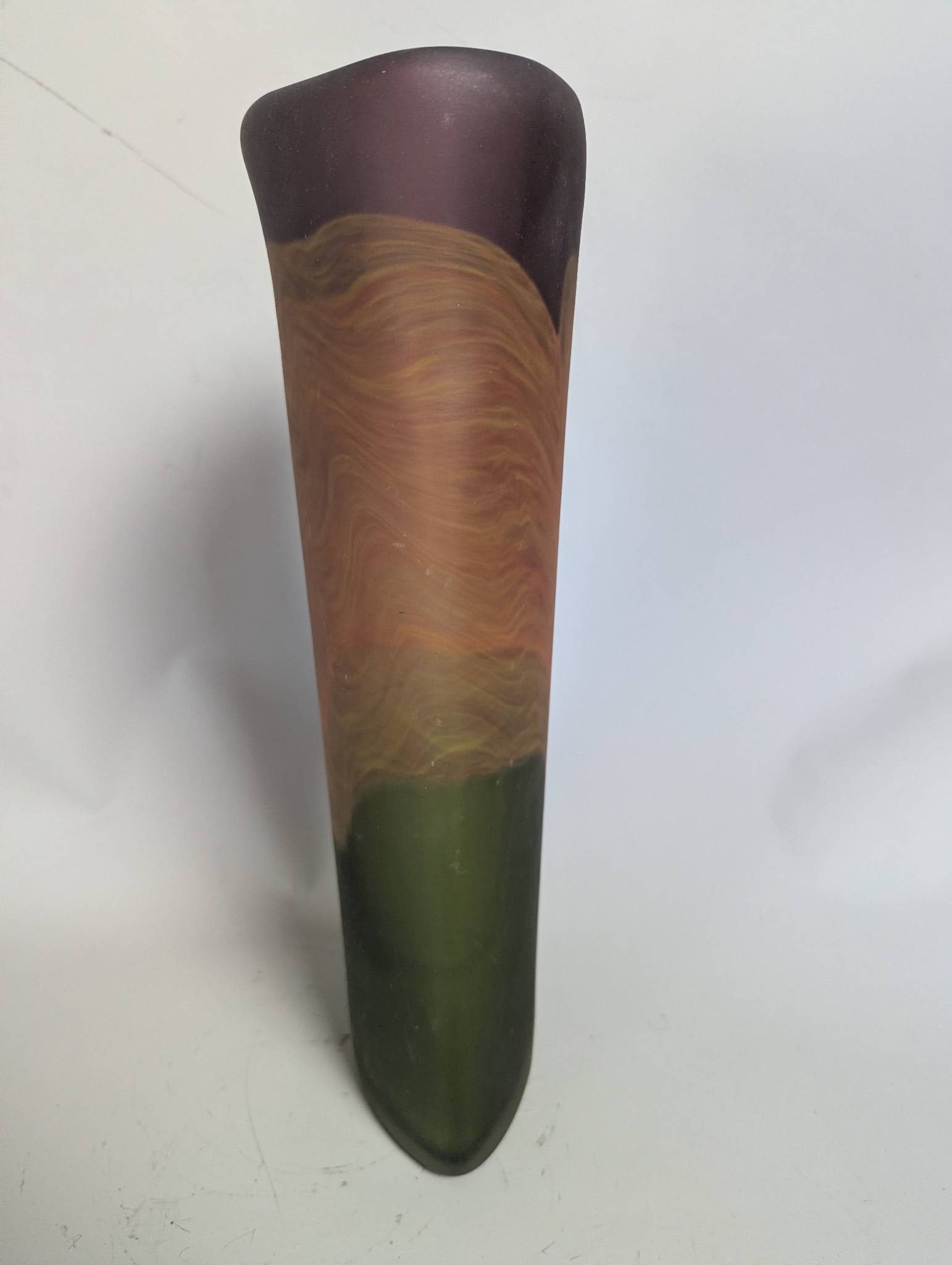 Hand Blown Multicolored Glass Vase with Abstract Design - 2