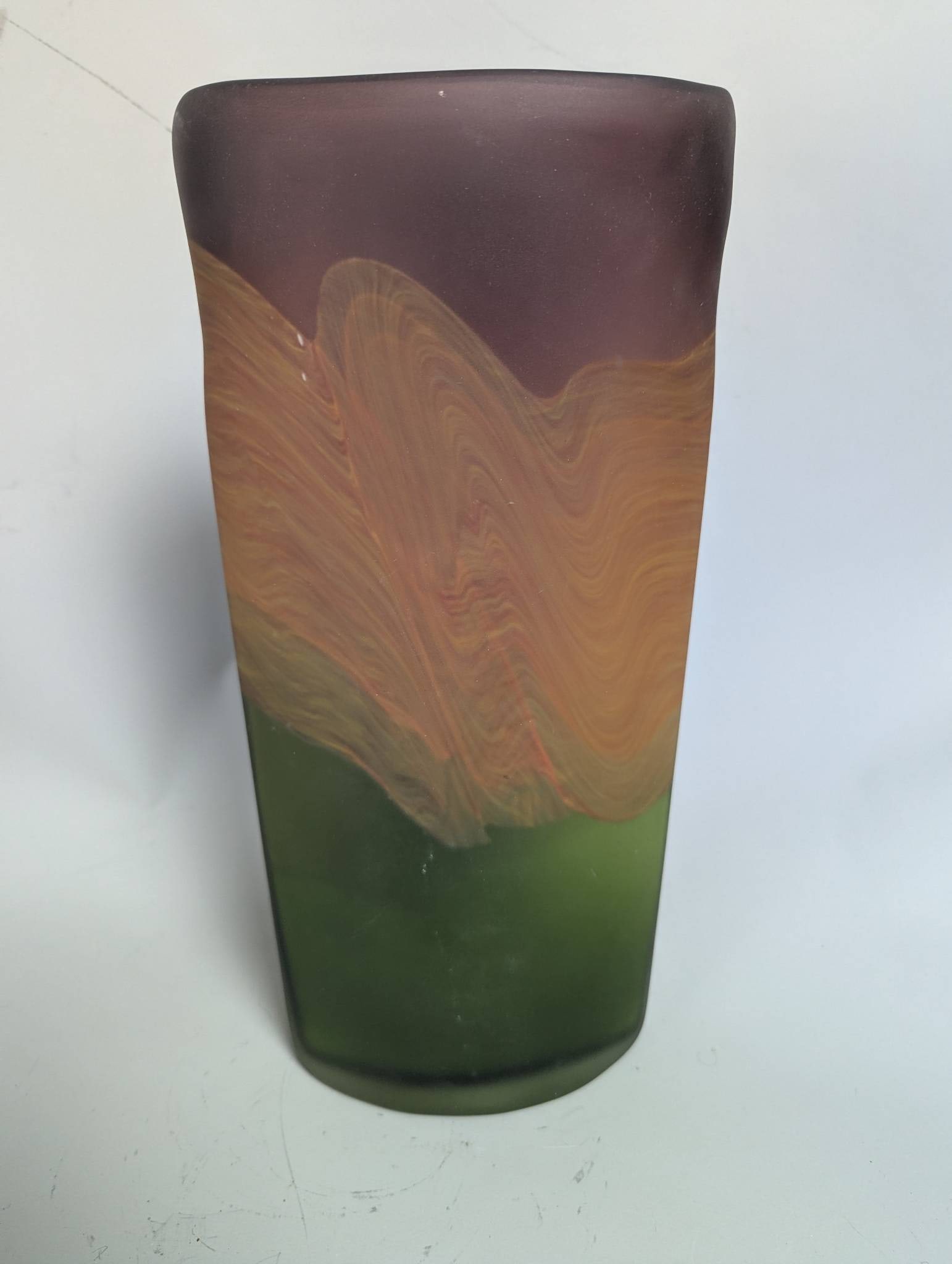 Hand Blown Multicolored Glass Vase with Abstract Design - 3